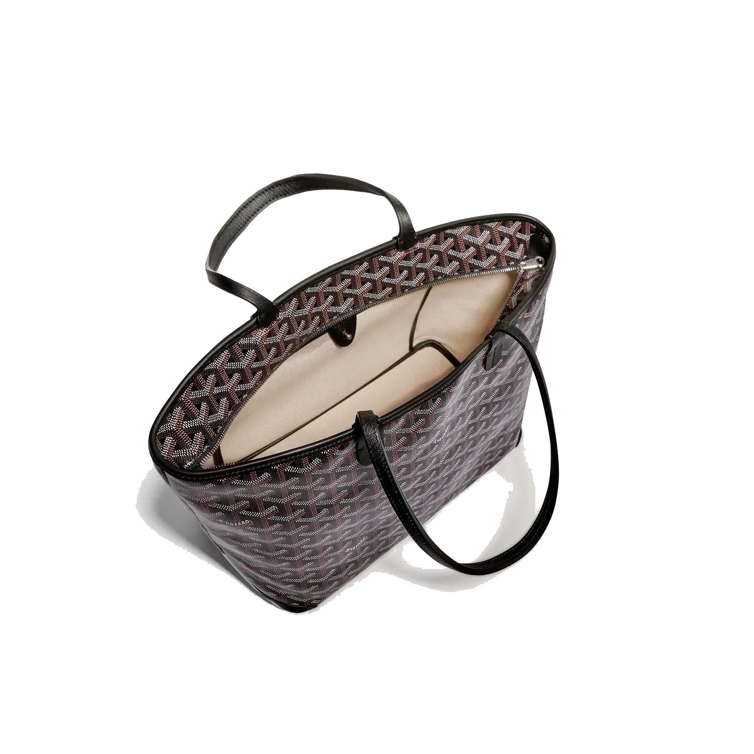 Zippered Canvas Tote - Small - Black - 4