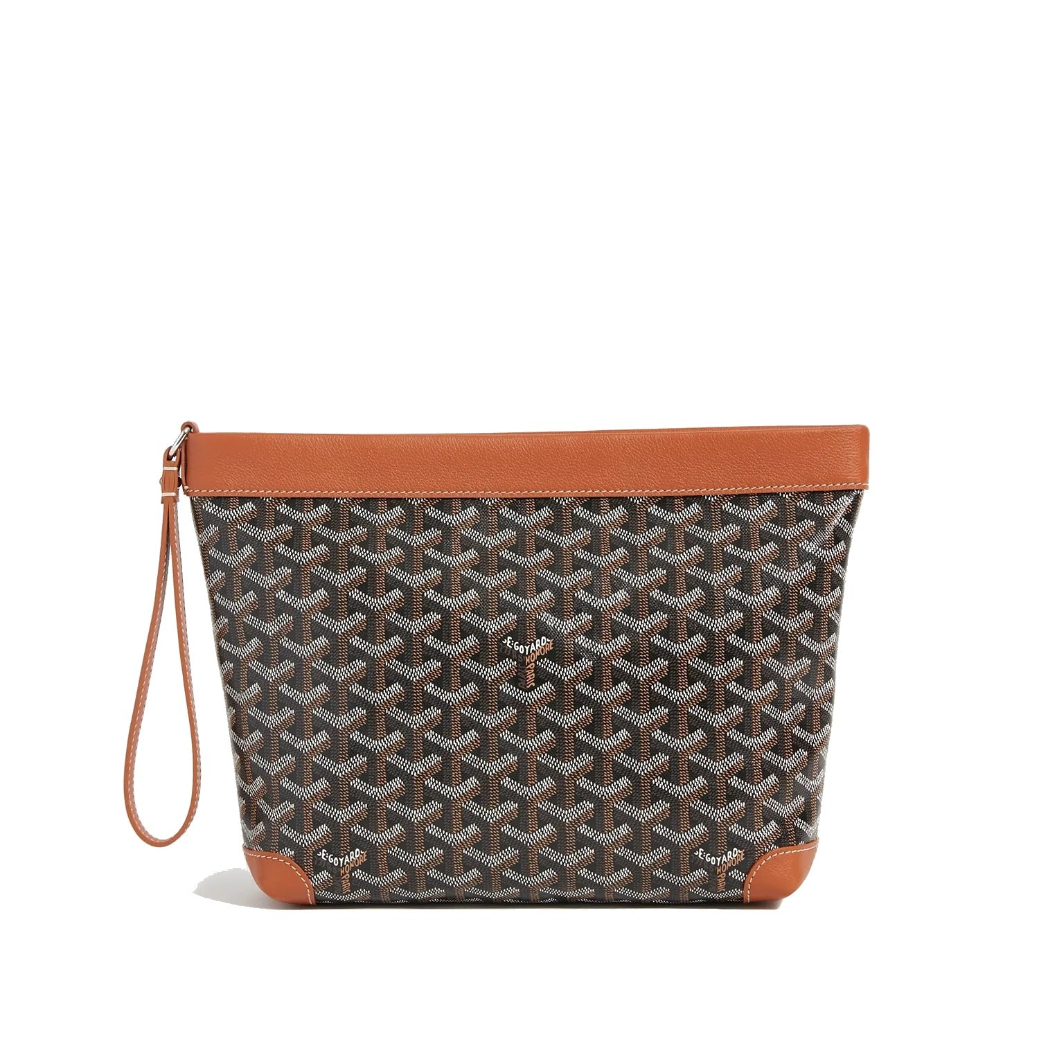 Compact Leather Everyday Pouch - Black & Tan - 6