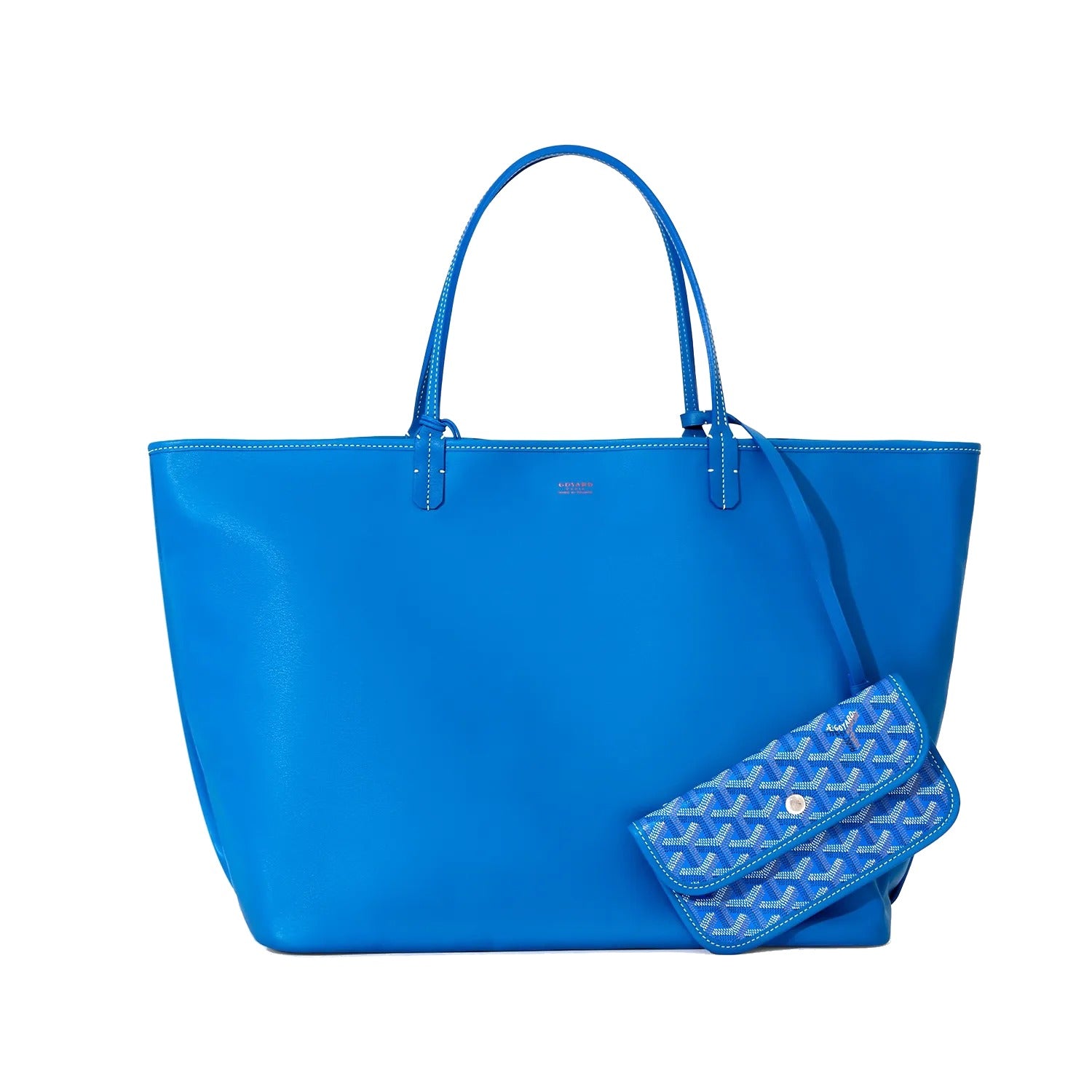 Reversible Leather Tote Bag - Large - Sky Blue - 32