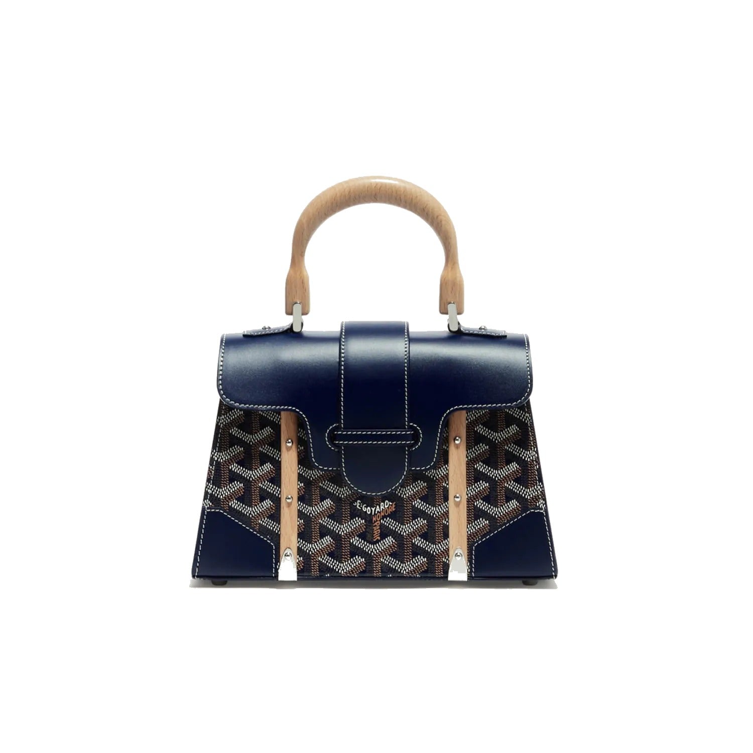 Structured Mini Top-Handle Bag - Navy Blue - 37
