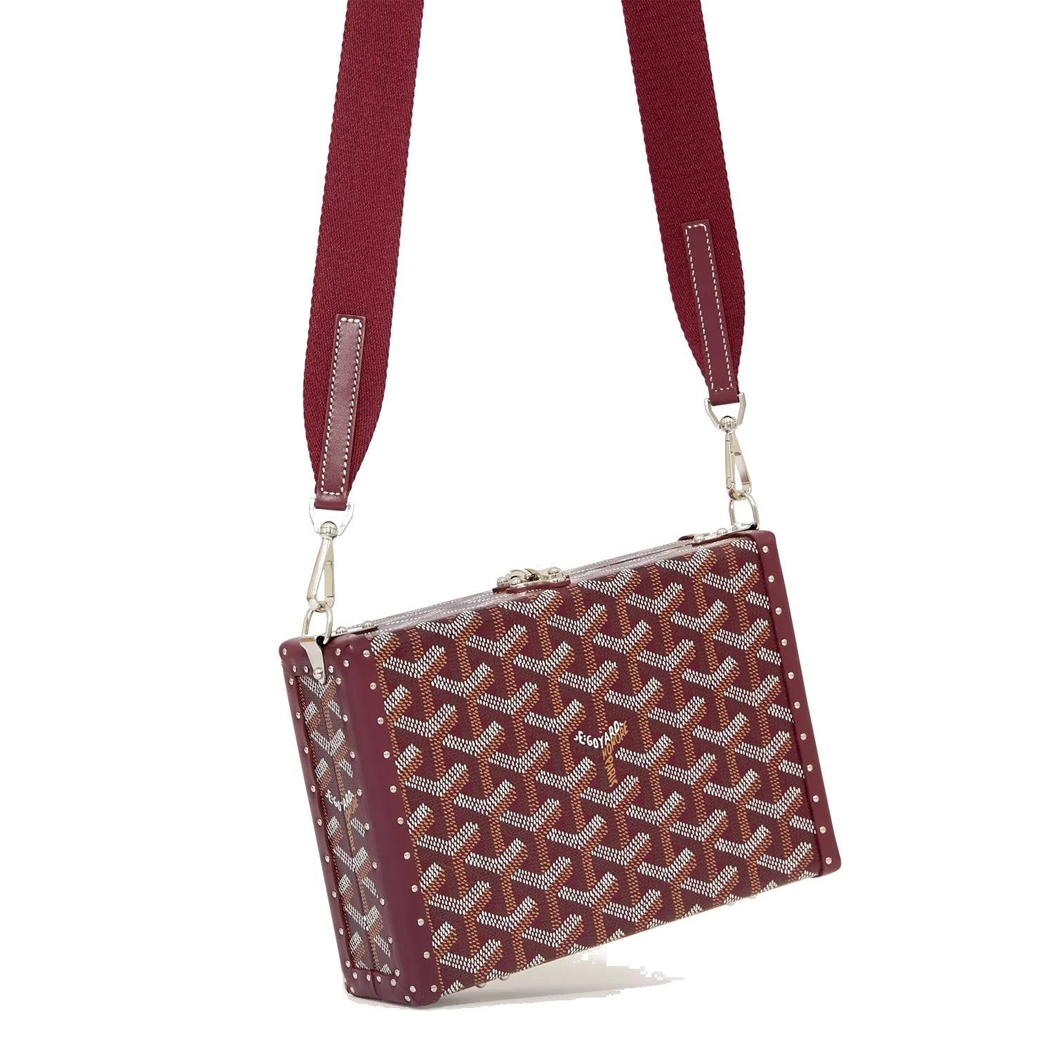 Trunk Crossbody Box Bag - Burgundy - 35
