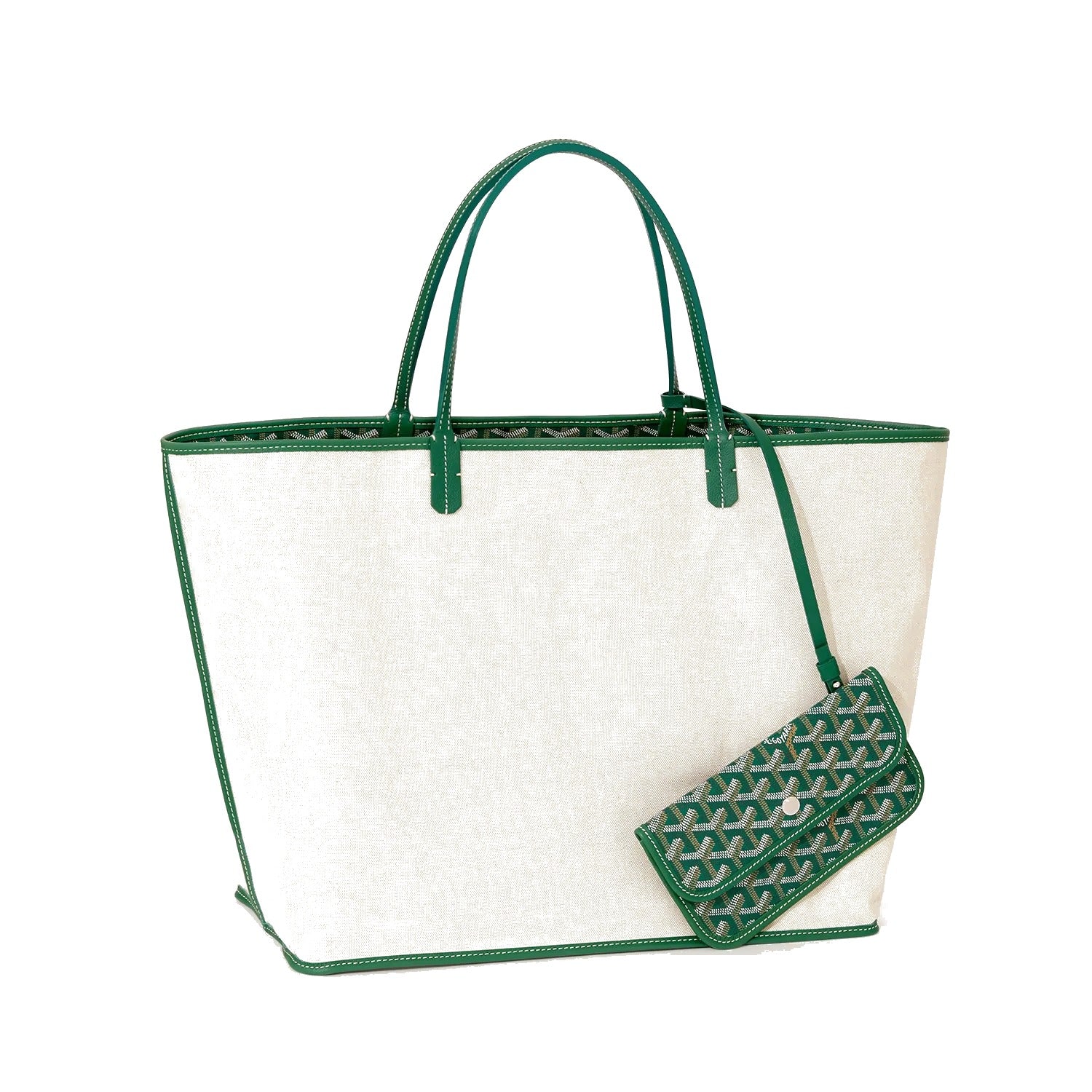 Personalized Initials Canvas Tote - Large - Green - 35