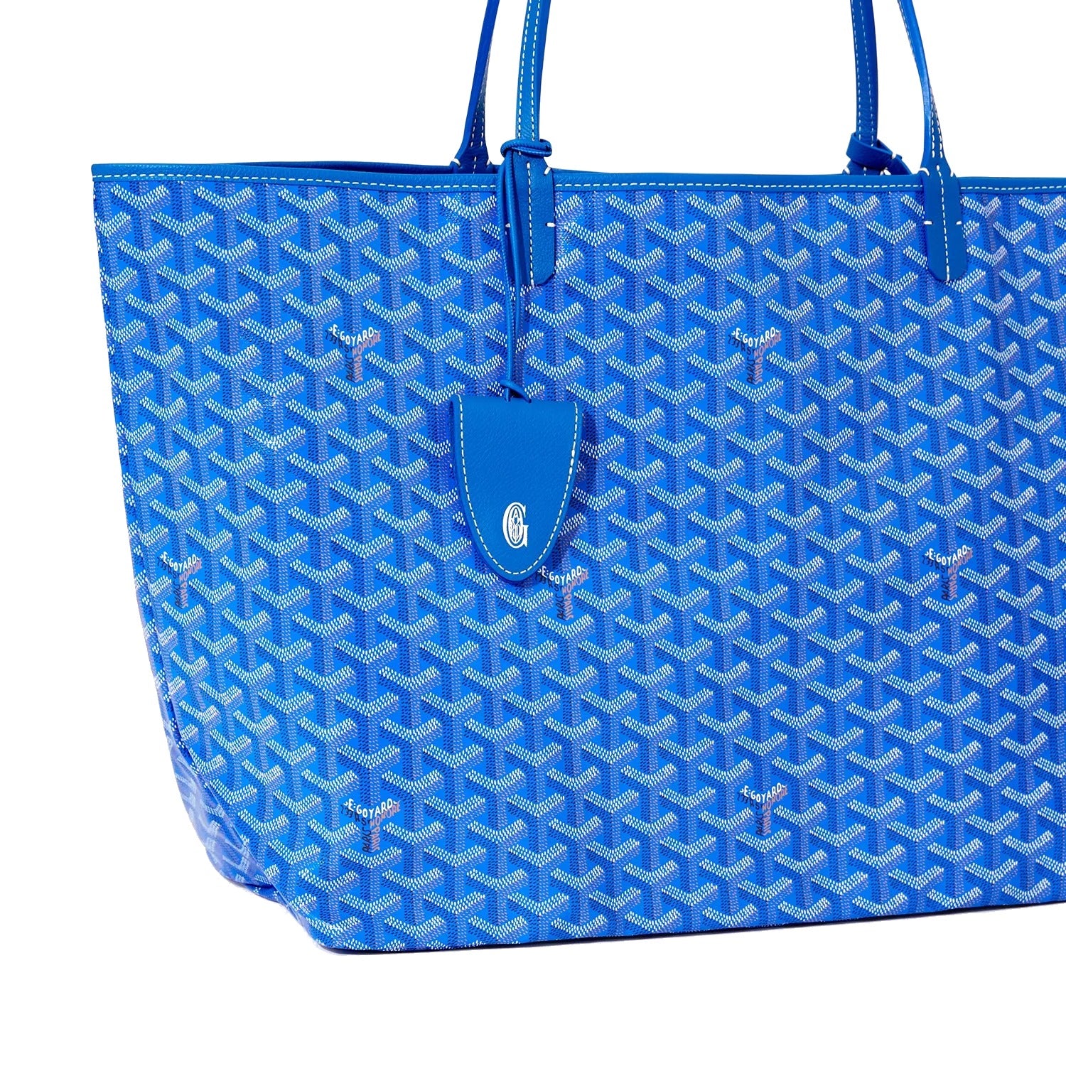 Personalized Initials Canvas Tote - Large - Sky Blue - 39