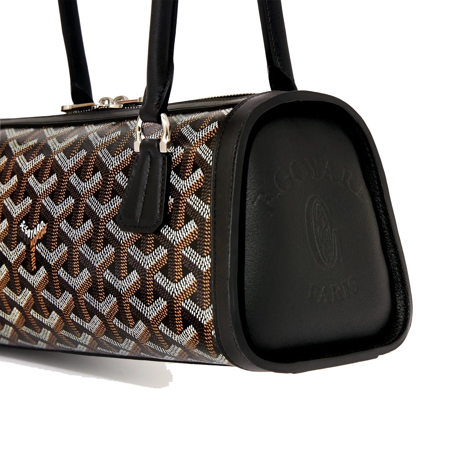 Round Structured Top-Handle Bag - Black - 4