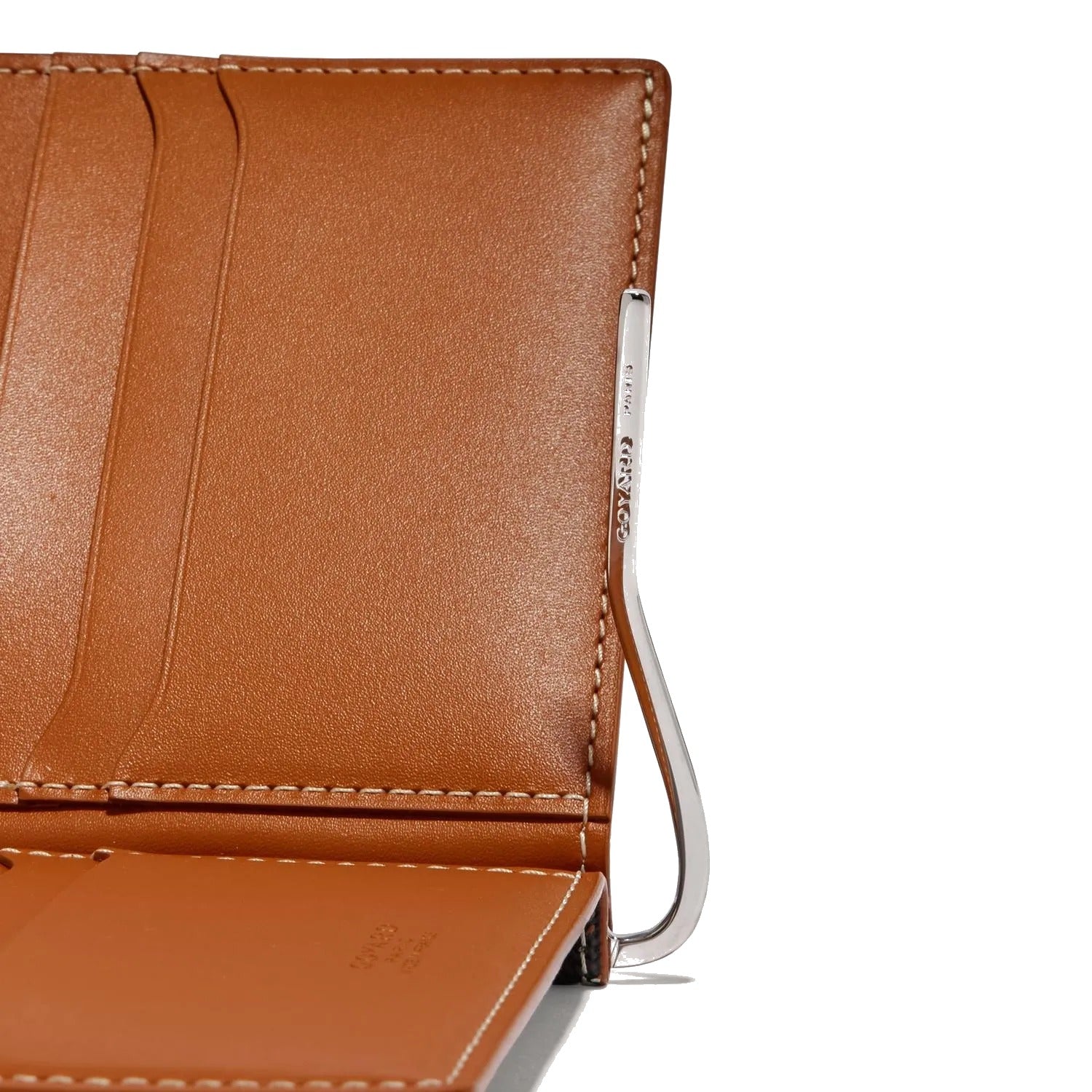 Leather Money Clip Card Holder - Black & Tan - 6