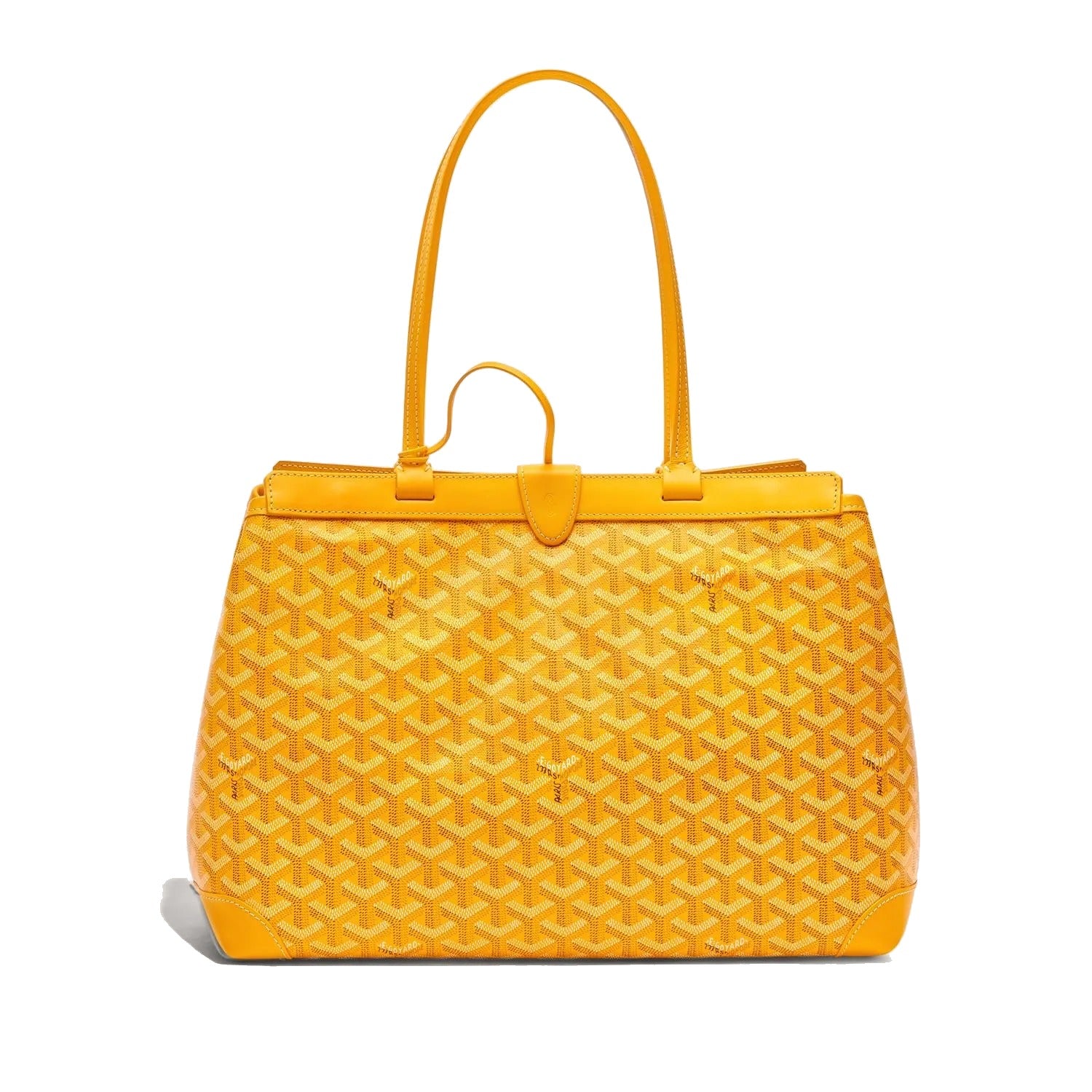 Contrast Leather Shoulder Bag - Yellow - 18