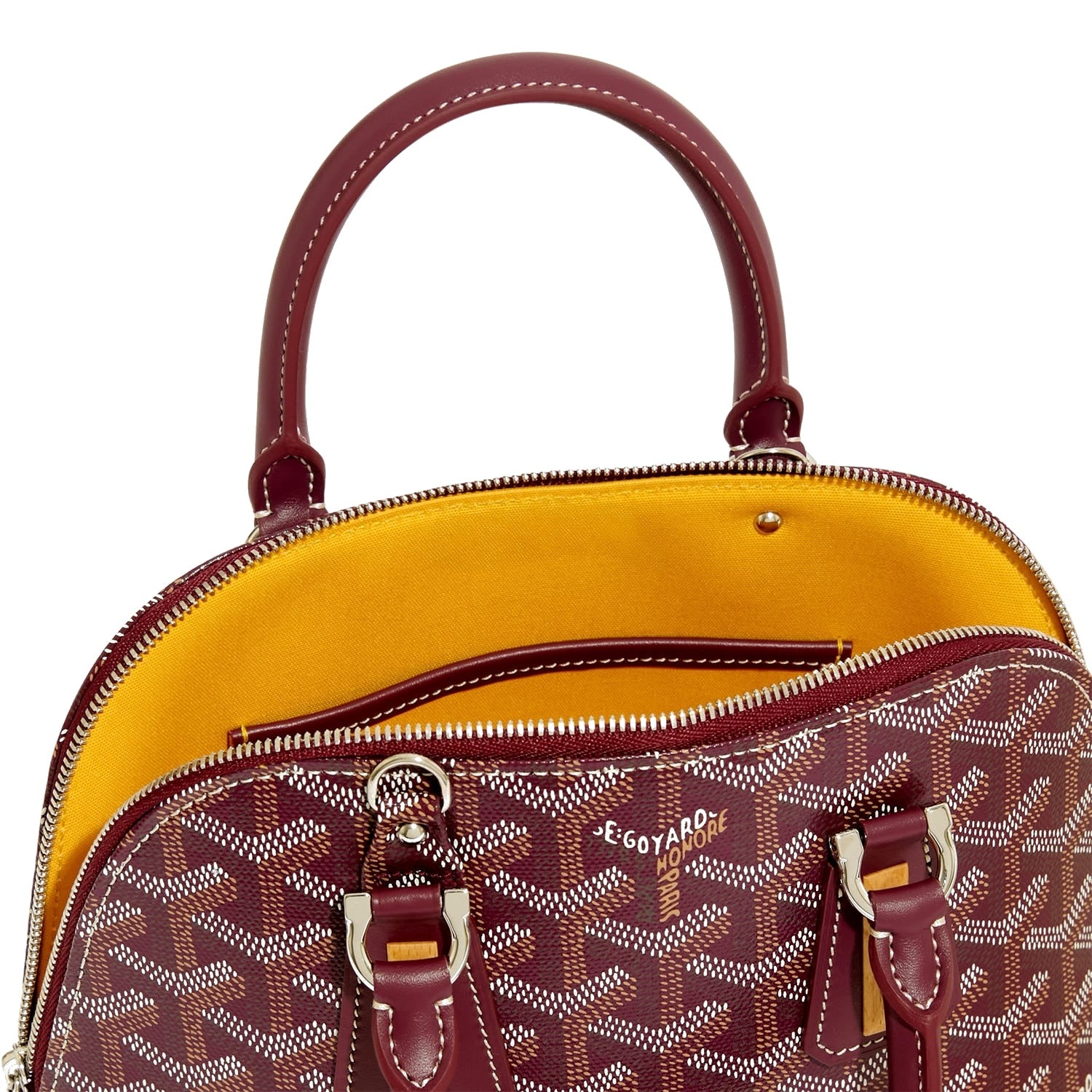 Mini Structured Top-Handle Bag - Burgundy - 44