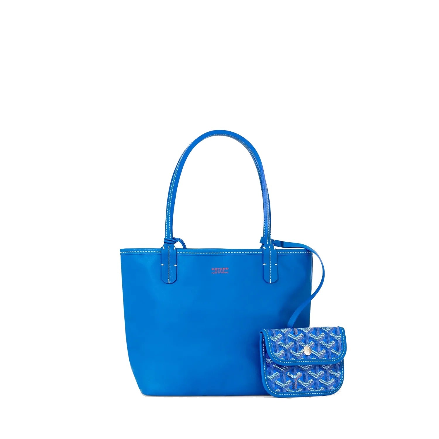 Reversible Leather Mini Tote - Sky Blue - 32