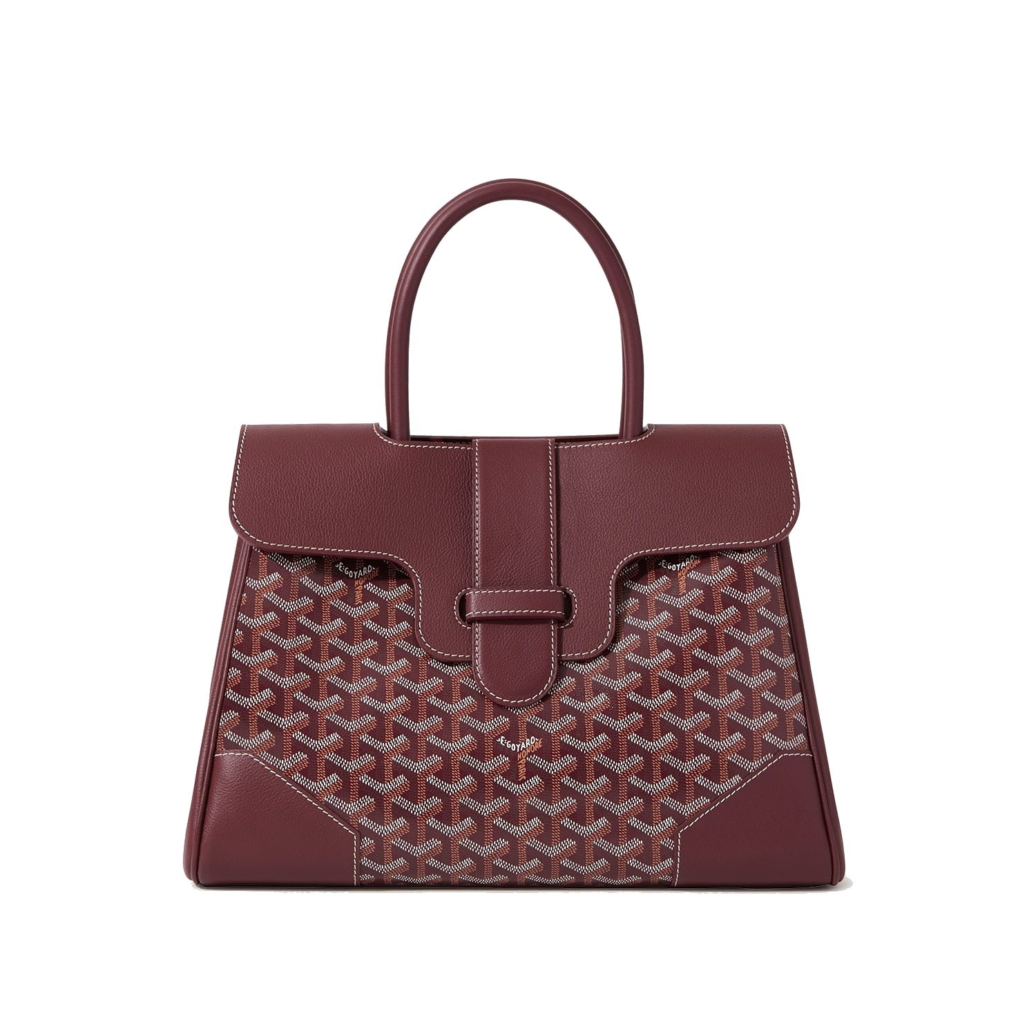 Structured Convertible Tote Bag - Burgundy - 58