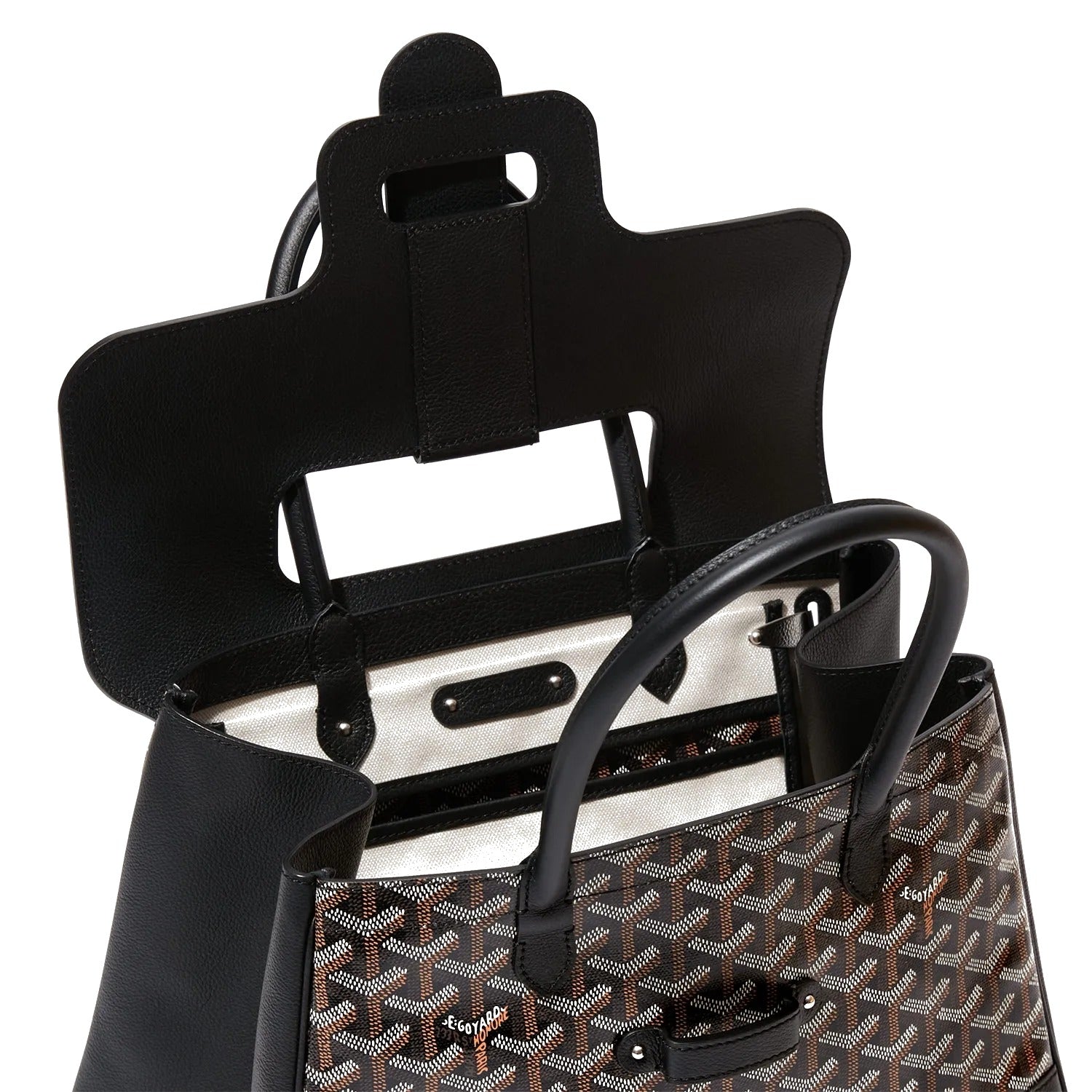 Structured Convertible Tote Bag - Black - 5