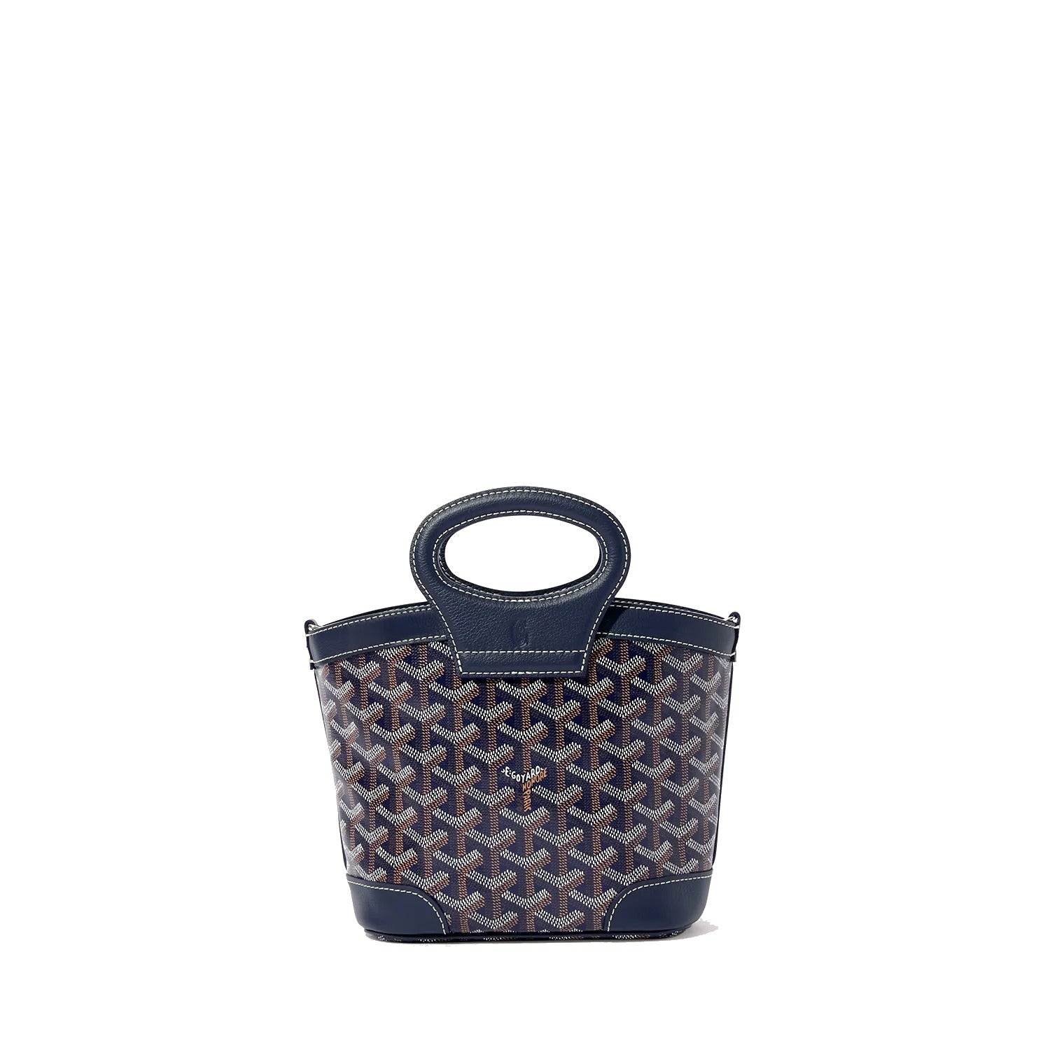 Drawstring Mini Bucket Bag - Navy Blue - 30