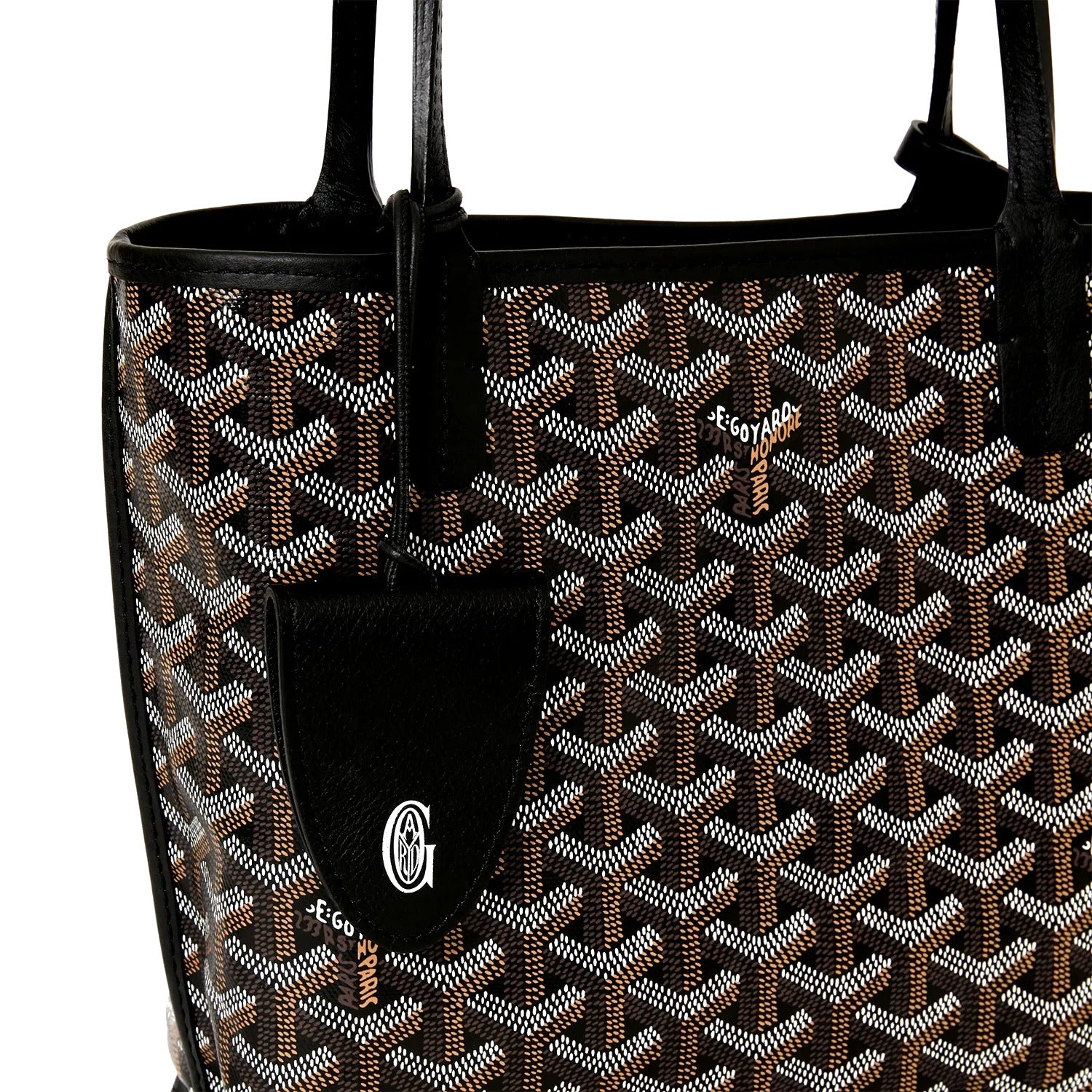 Reversible Leather Mini Tote - Black - 5