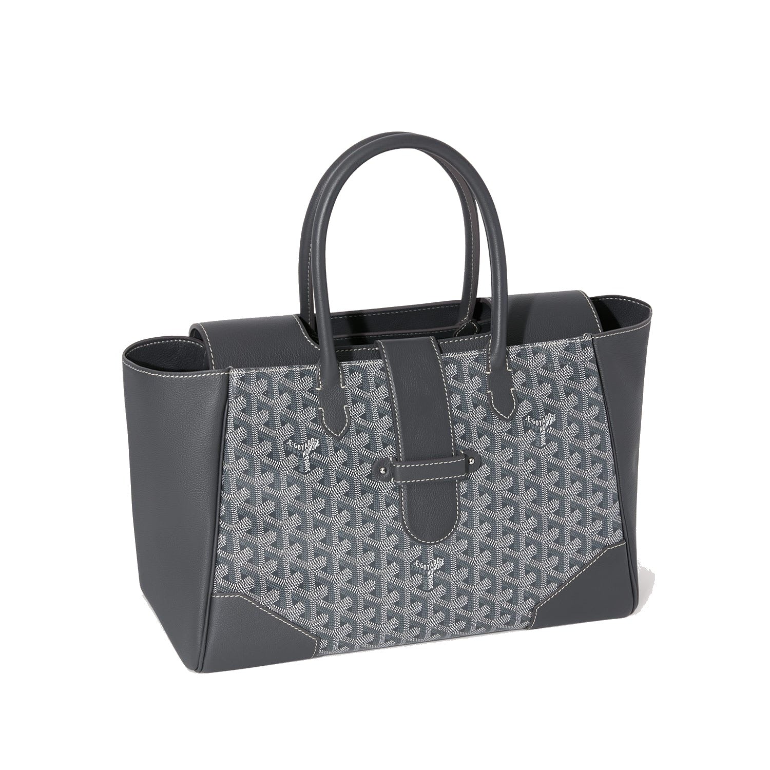 Structured Convertible Tote Bag - Grey - 77