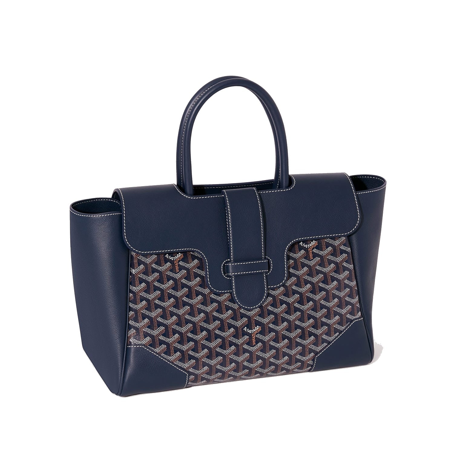 Structured Convertible Tote Bag - Navy Blue - 53