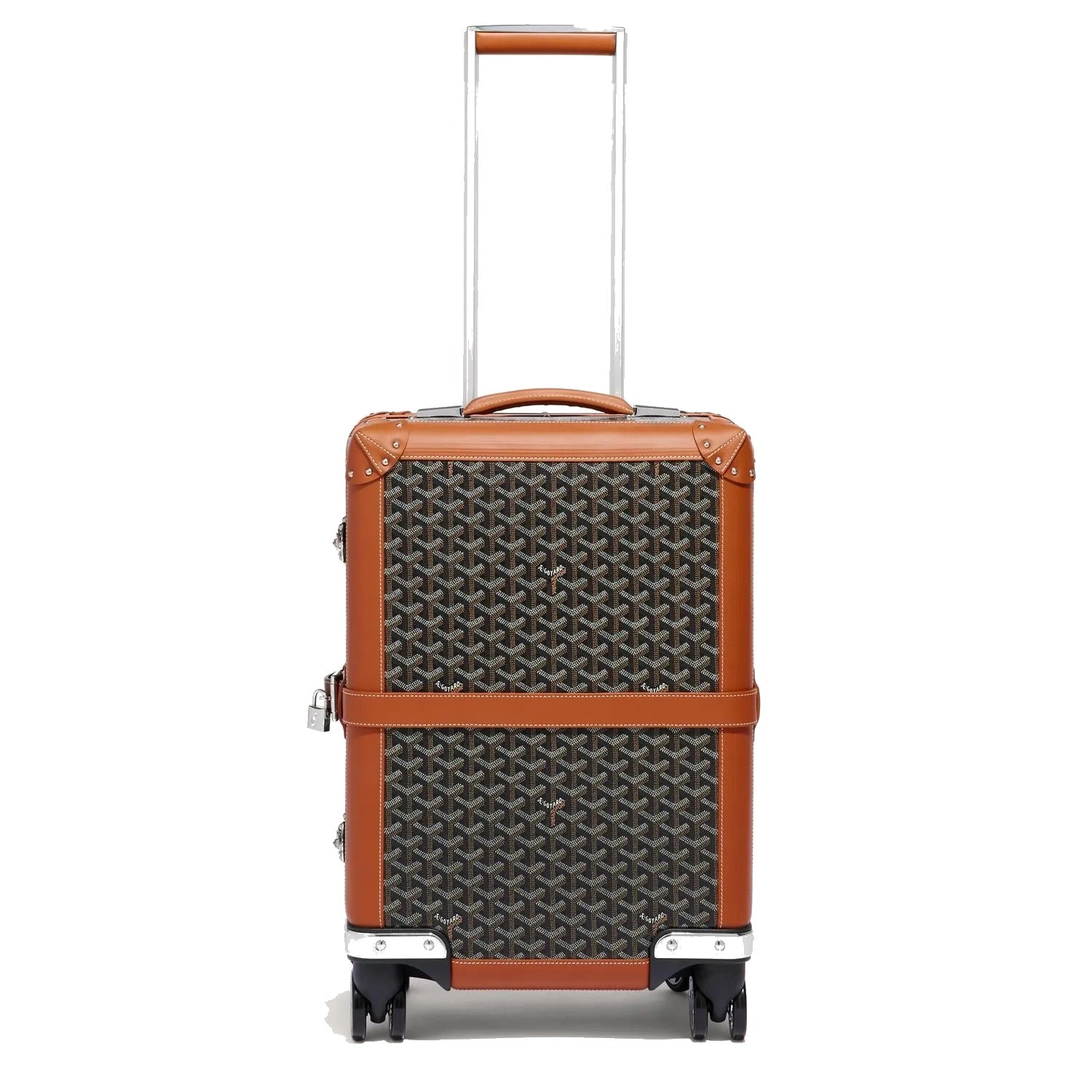 Canvas Rolling Trolley Suitcase - Cabin - Black & Tan - 8