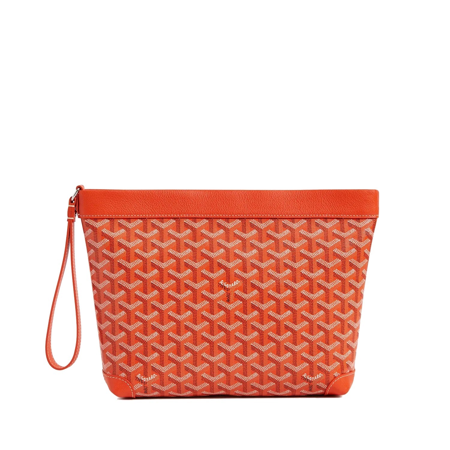 Compact Leather Everyday Pouch - Orange - 14