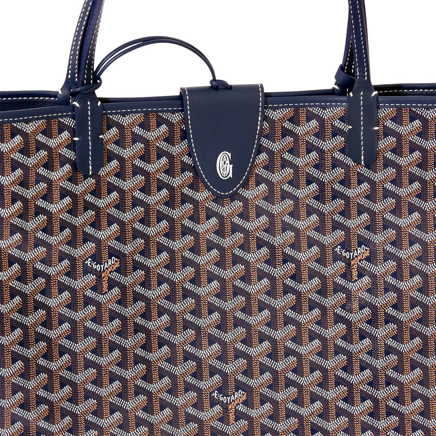 Reversible Leather Tote Bag - Large - Navy Blue - 39