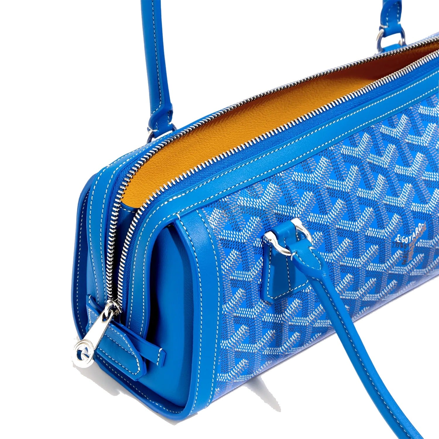 Round Structured Top-Handle Bag - Sky Blue - 35