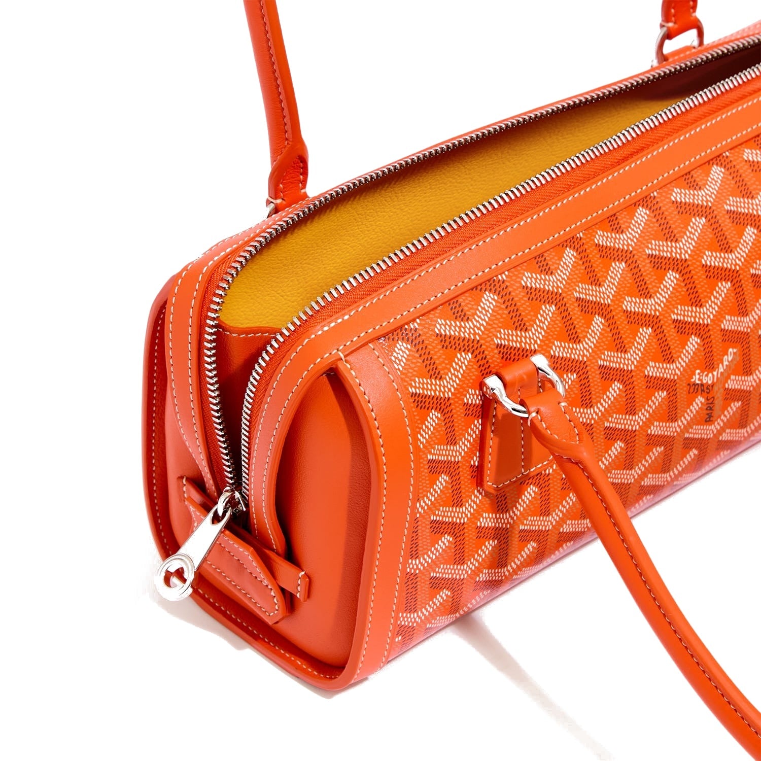 Round Structured Top-Handle Bag - Orange - 20
