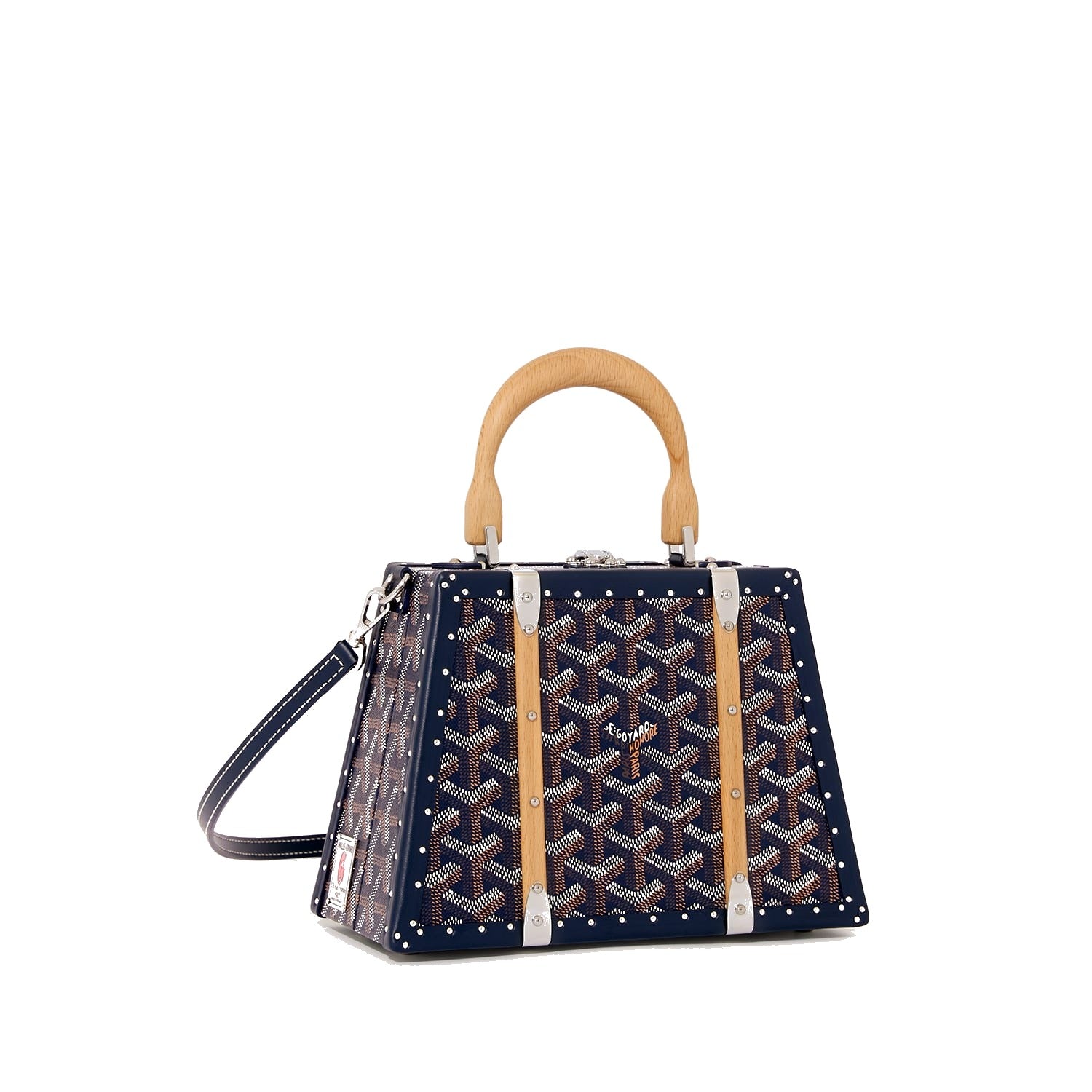 Mini Structured Trunk Crossbody - Navy Blue