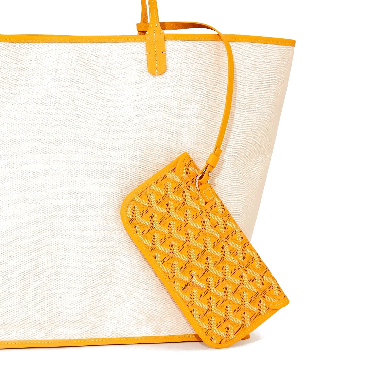 Personalized Initials Canvas Tote - Large - Yellow - 30