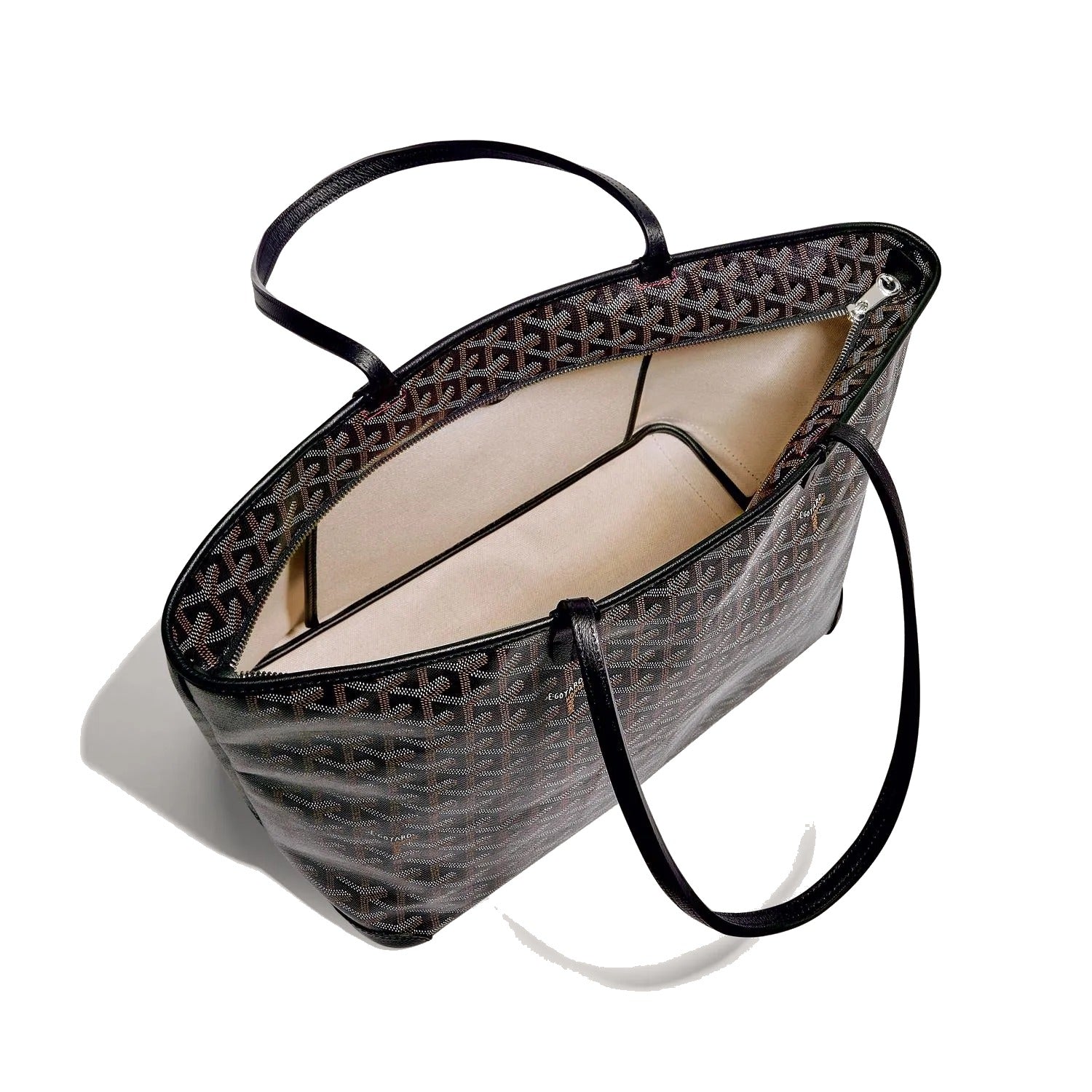 Zippered Canvas Tote - Medium - Black - 4