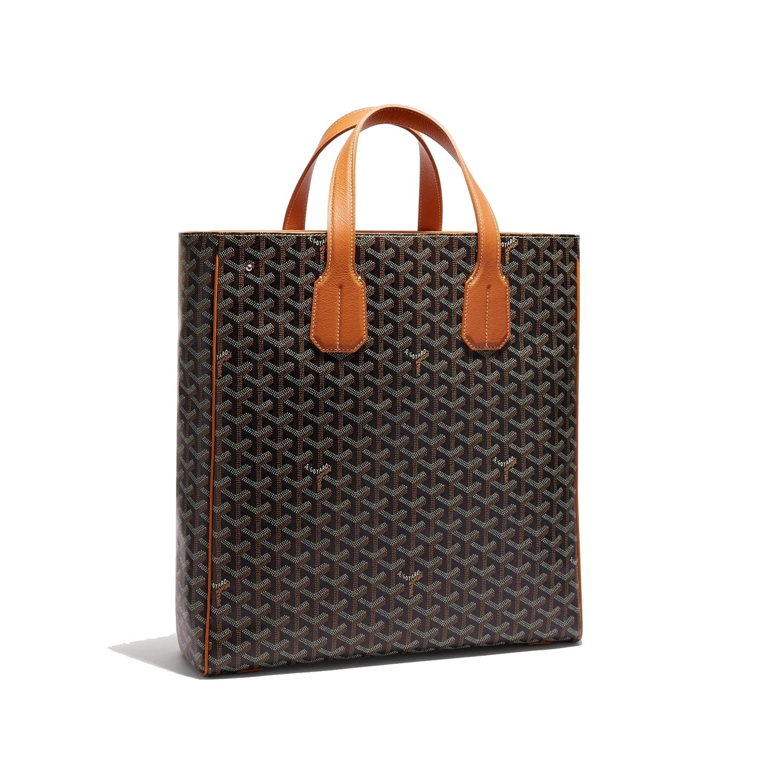 Slim Vertical Crossbody Bag - Black & Tan