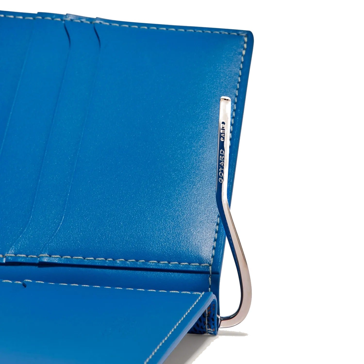 Leather Money Clip Card Holder - Sky Blue - 21