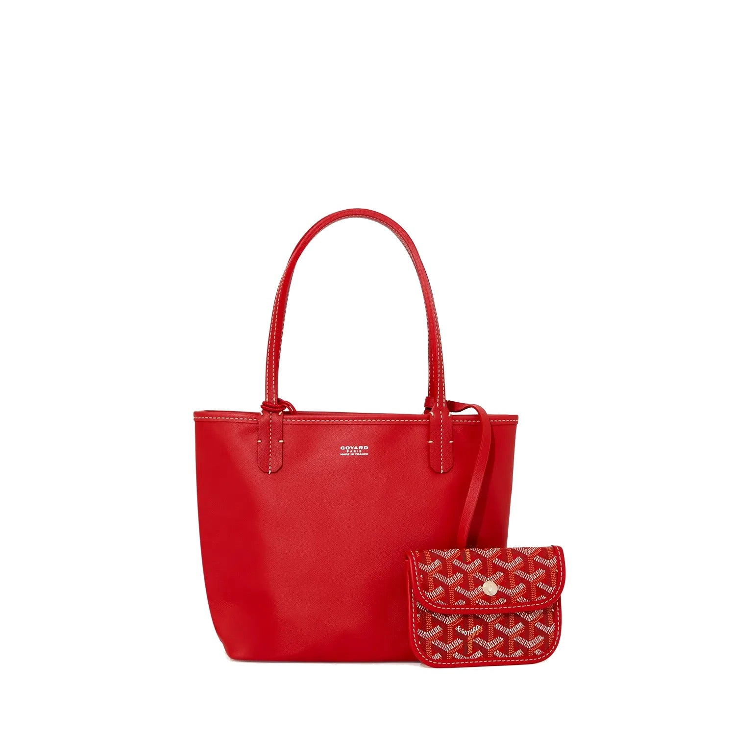 Reversible Leather Mini Tote - Red - 12
