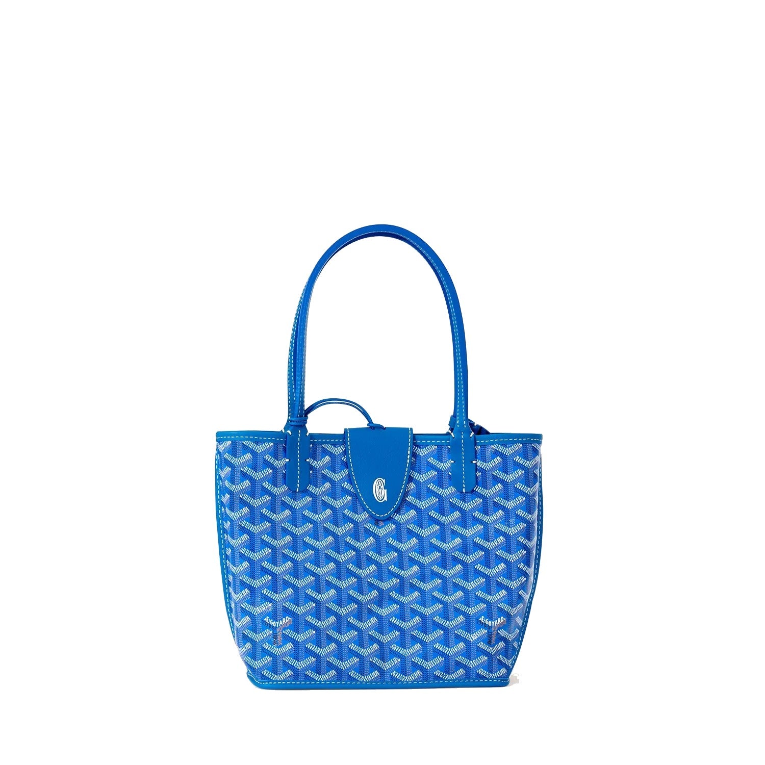 Reversible Leather Mini Tote - Sky Blue - 33