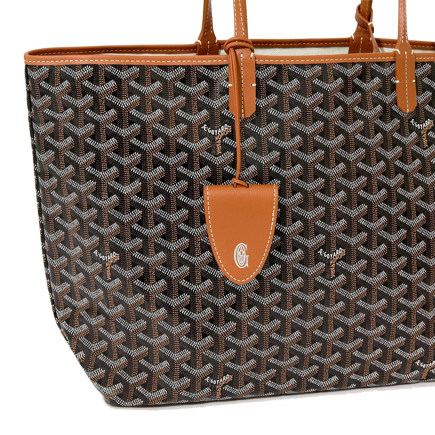 Lightweight Canvas Tote Bag - Small - Black & Tan - 12