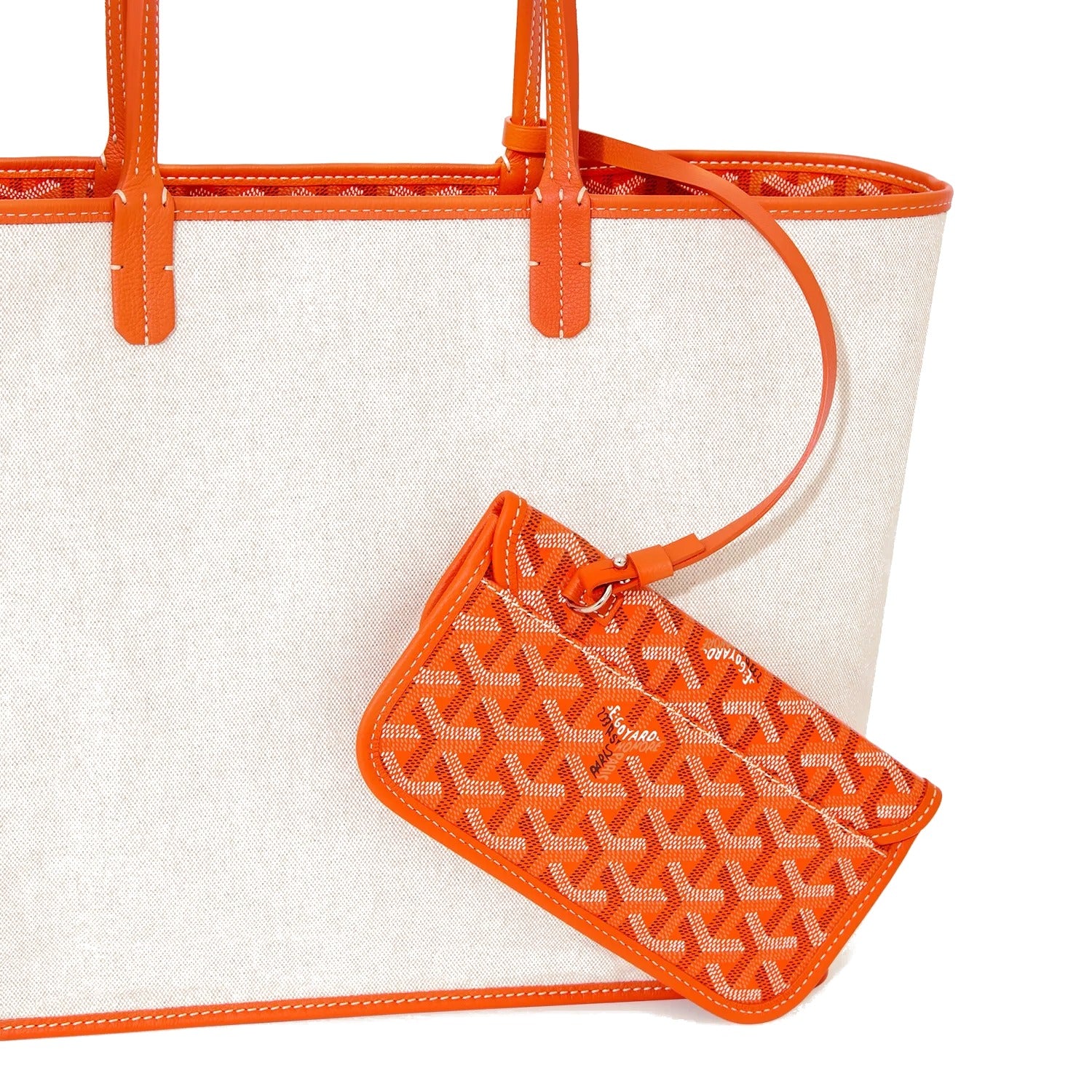 Canvas Tote with Personalized Stripes - Small - Orange - 23