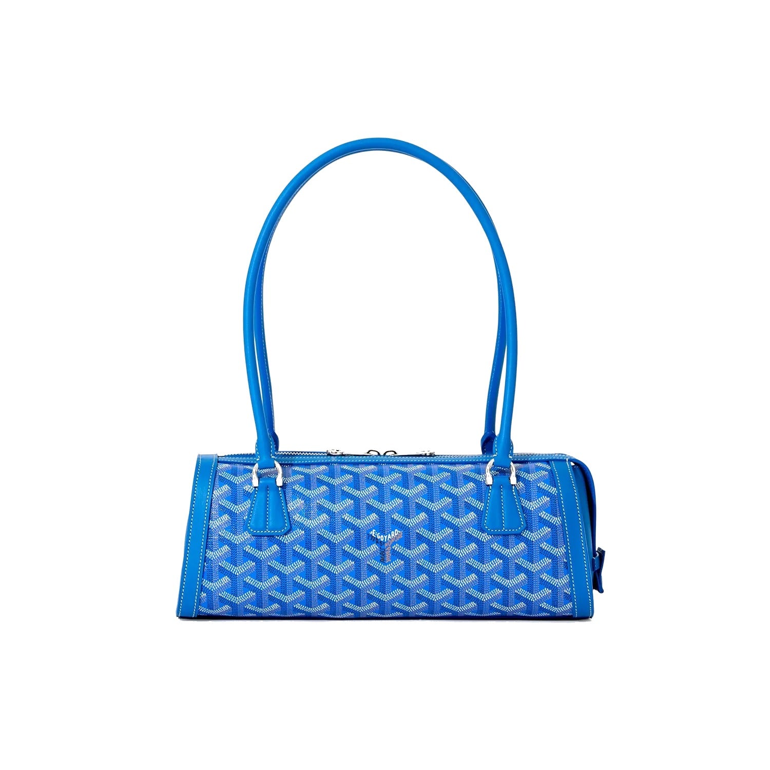 Round Structured Top-Handle Bag - Sky Blue - 32