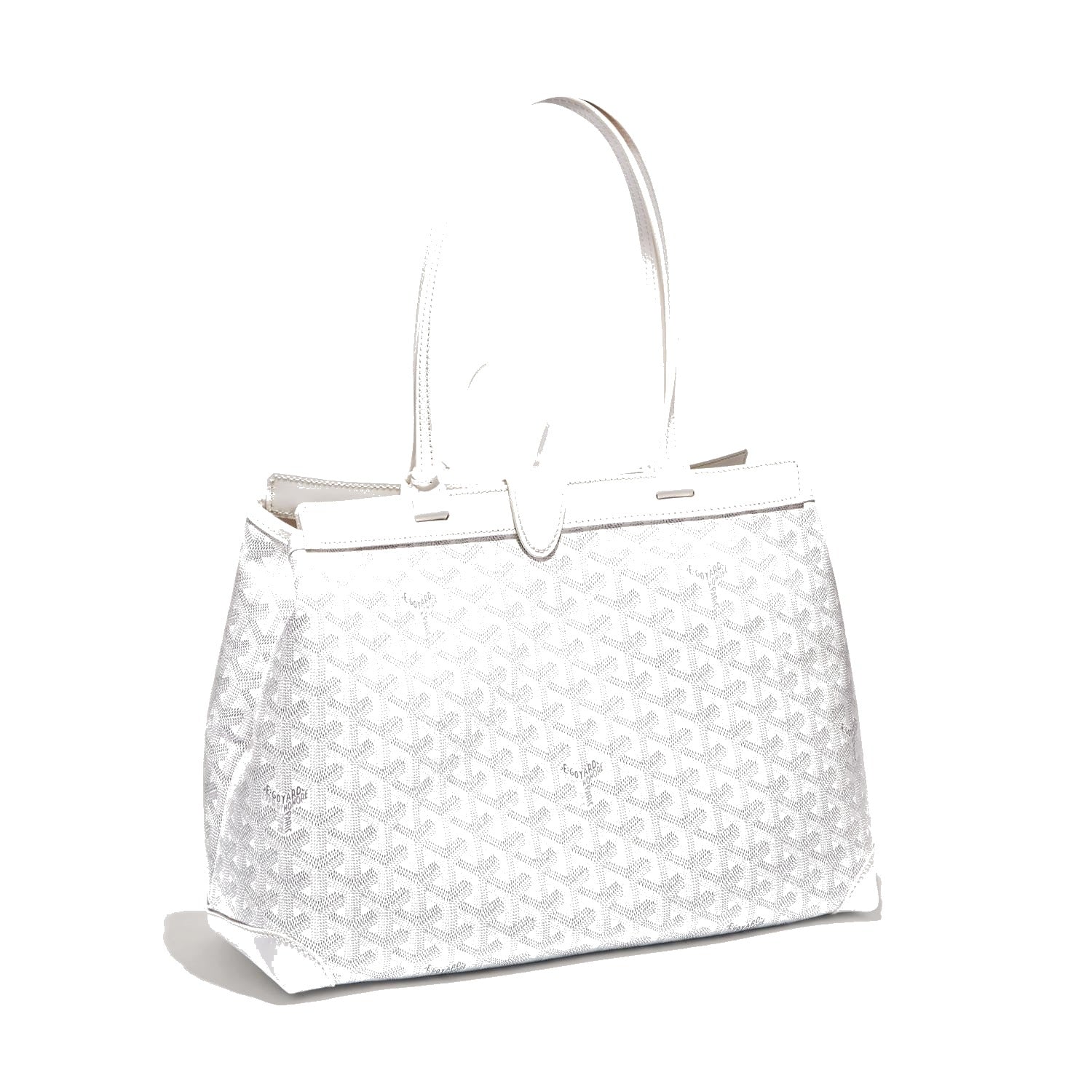 Contrast Leather Shoulder Bag - White