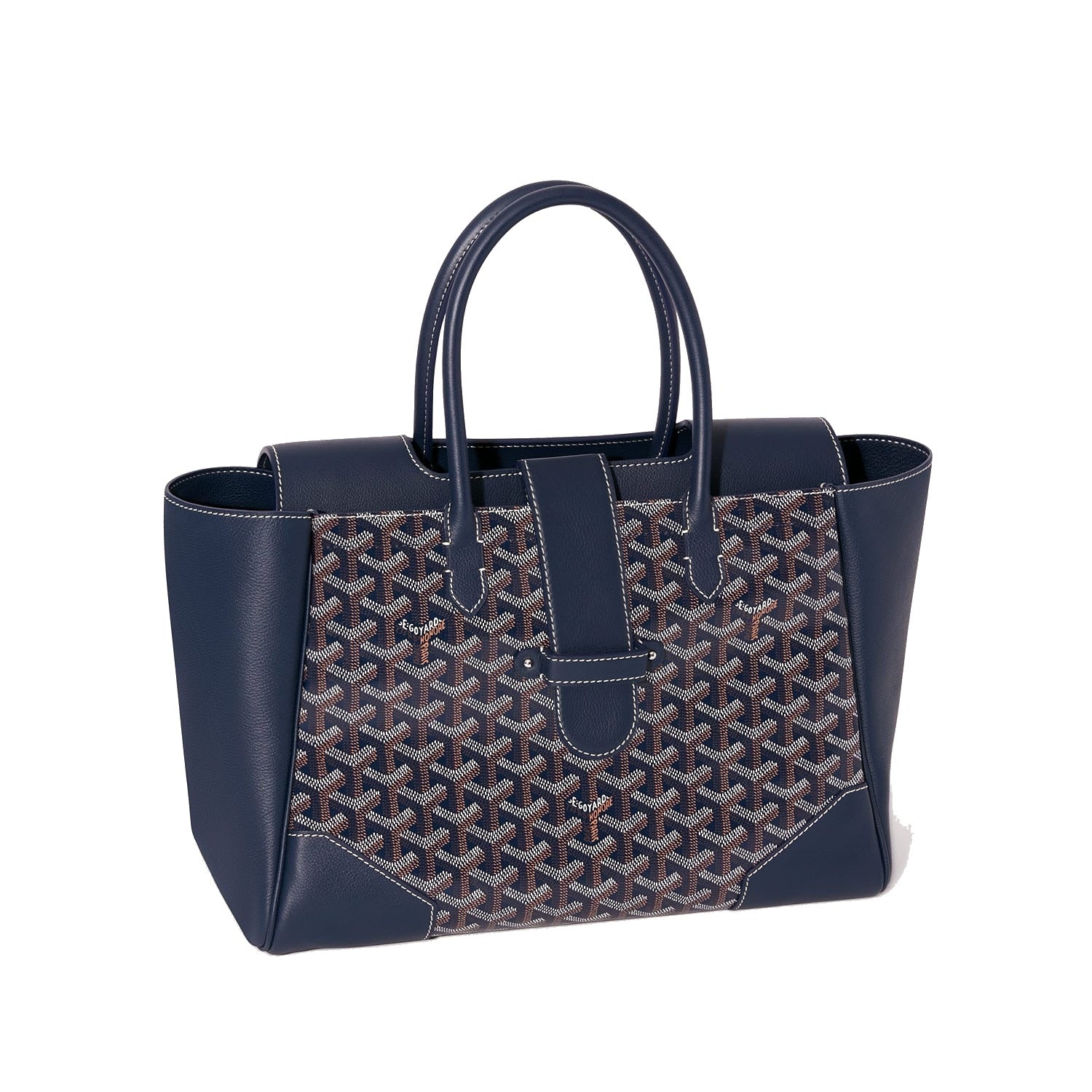 Structured Convertible Tote Bag - Navy Blue - 56
