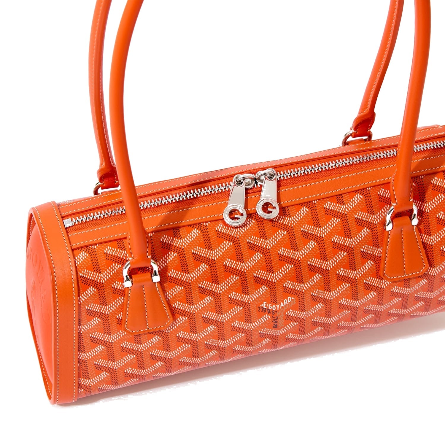 Round Structured Top-Handle Bag - Orange - 18