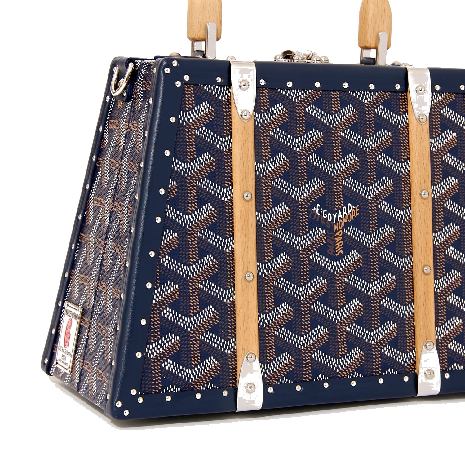 Mini Structured Trunk Crossbody - Navy Blue - 18