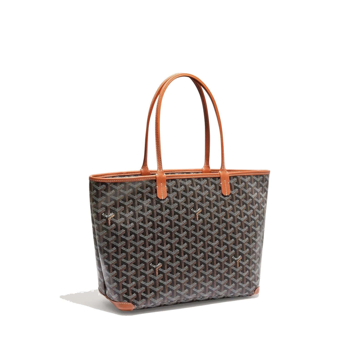 Zippered Canvas Tote - Small - Black & Tan