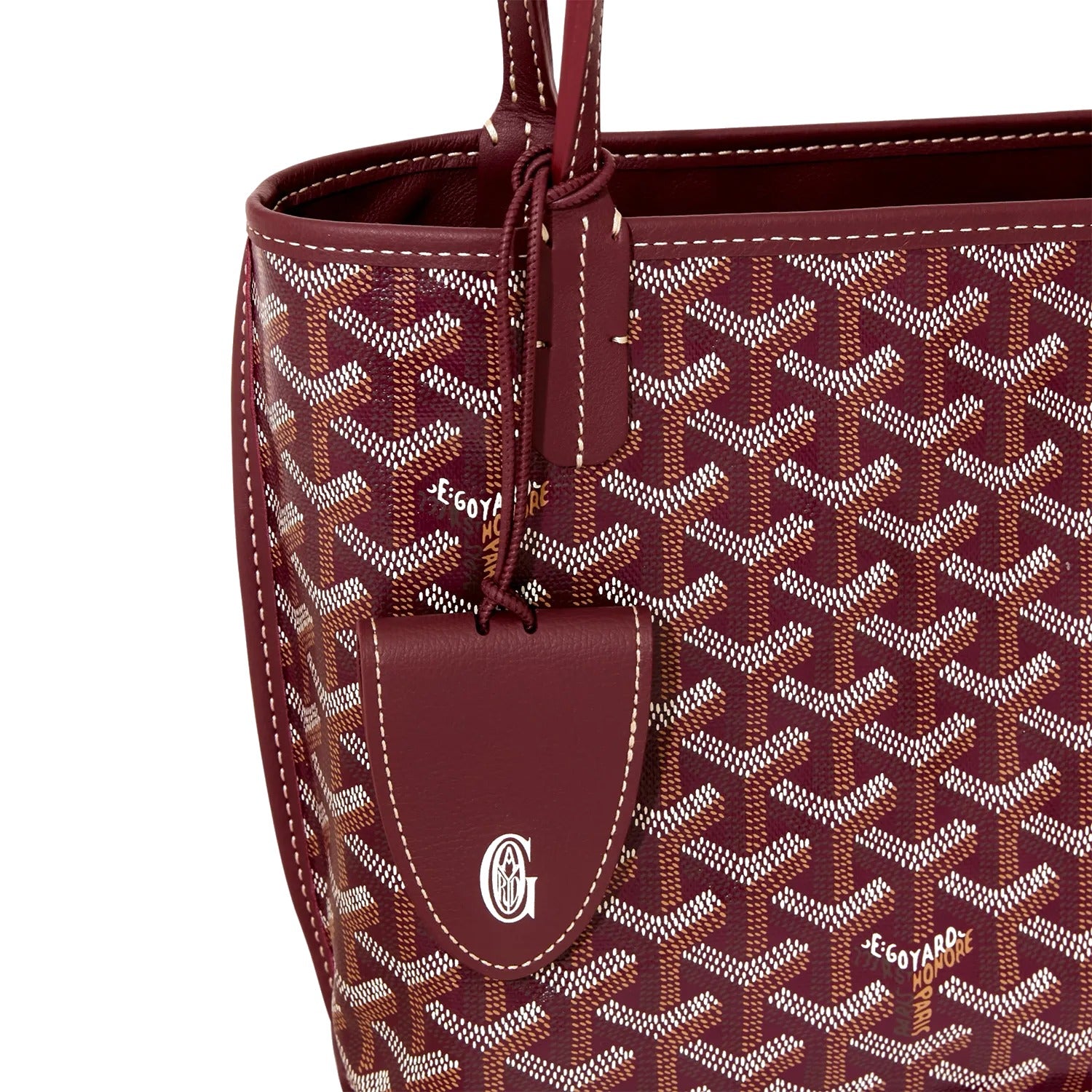 Reversible Leather Mini Tote - Burgundy - 45