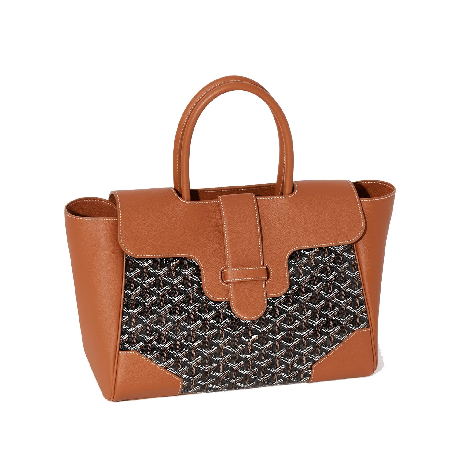 Structured Convertible Tote Bag - Black & Tan - 10