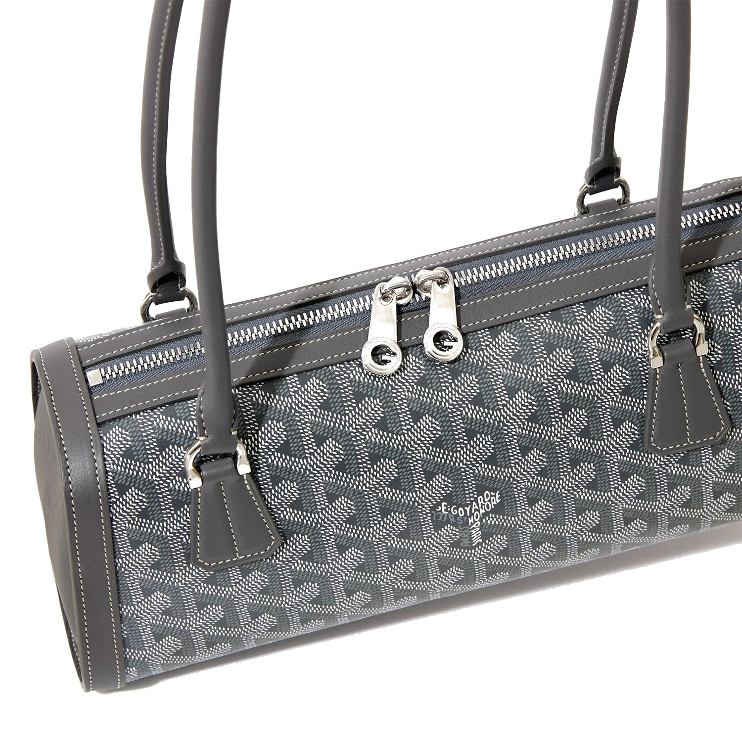 Round Structured Top-Handle Bag - Grey - 53