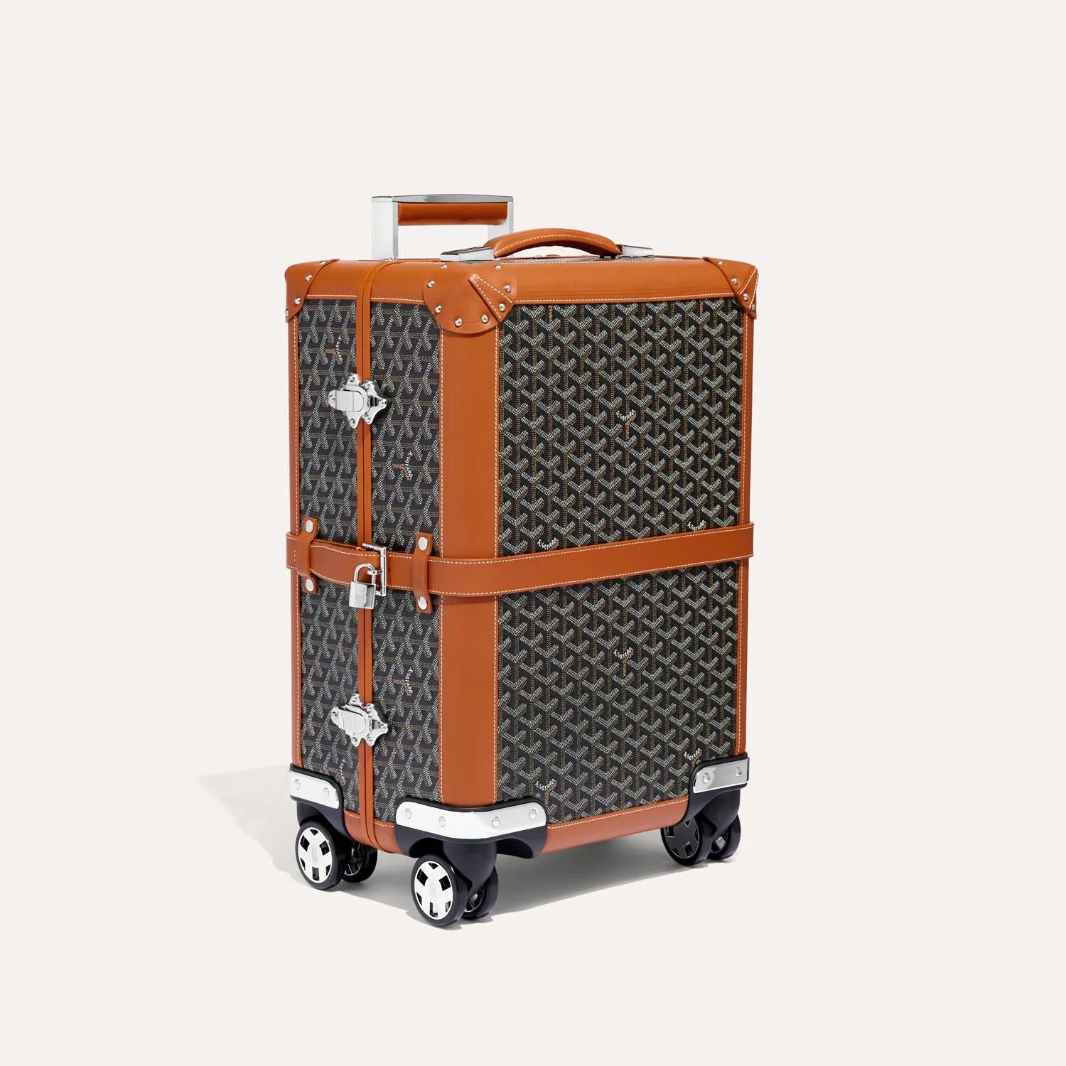 Bourget PM Rolling Suitcase - Black & Tan