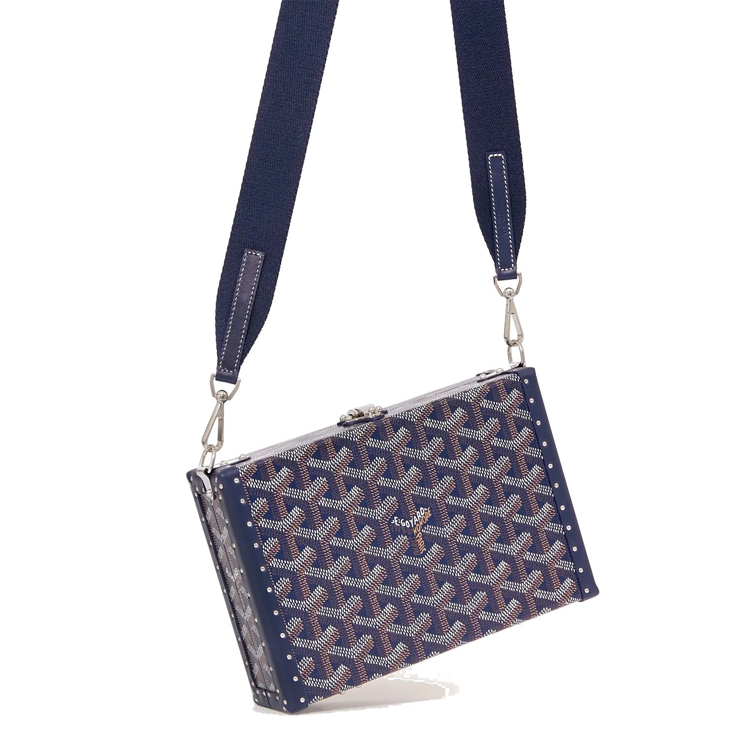 Trunk Crossbody Box Bag - Navy Blue - 31
