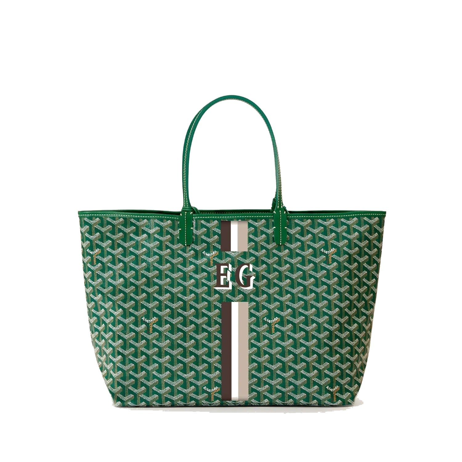 Canvas Tote with Personalized Stripes - Small - Green - 32