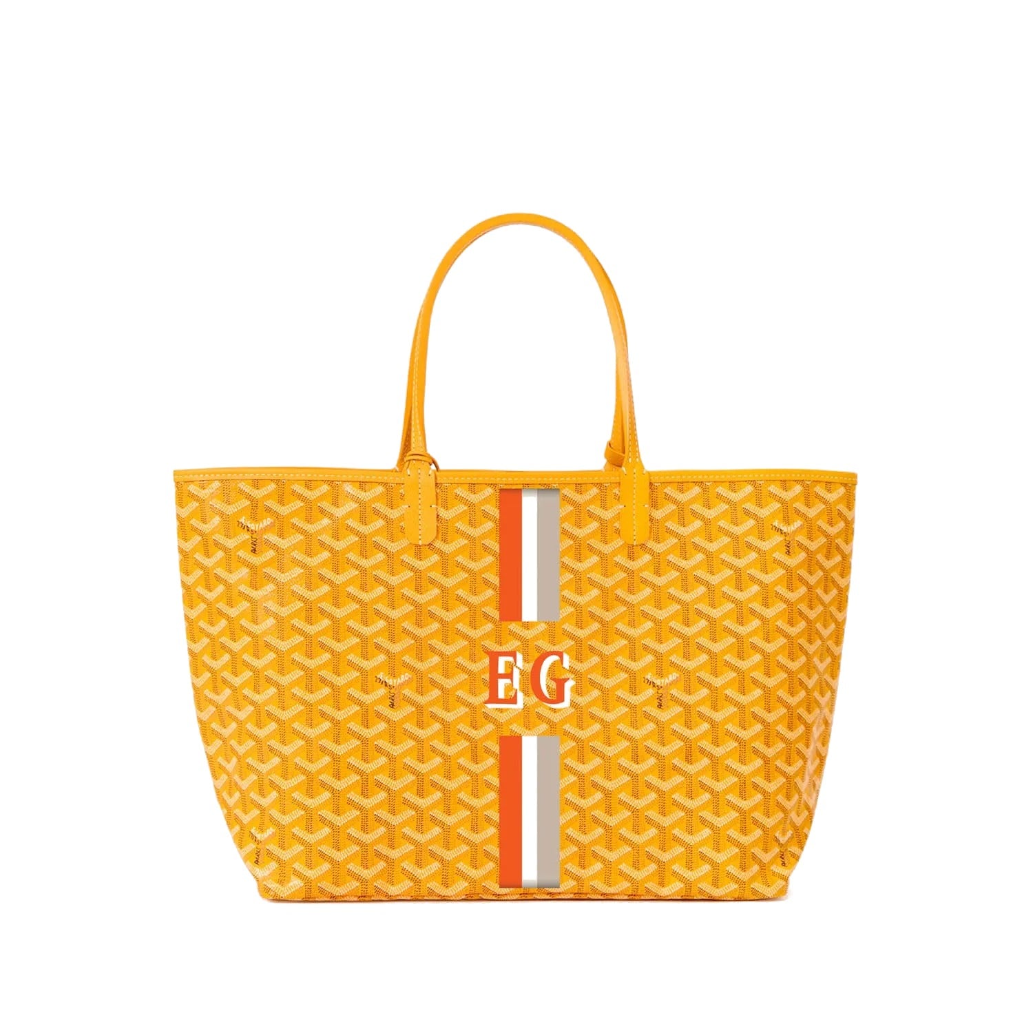 Canvas Tote with Personalized Stripes - Small - Yellow - 26
