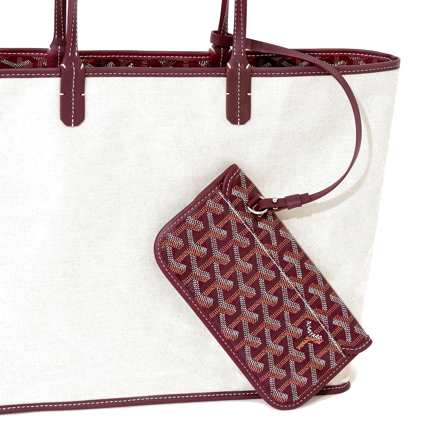 Canvas Tote with Personalized Stripes - Small - Burgundy - 53