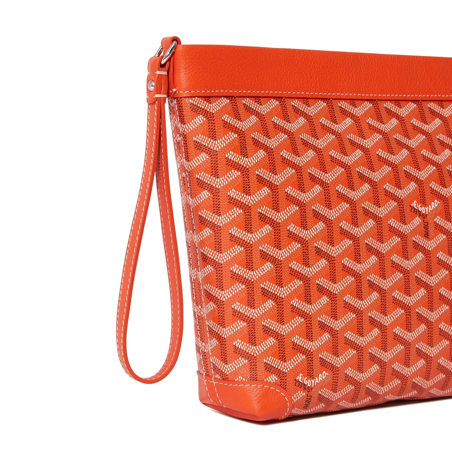 Compact Leather Everyday Pouch - Orange - 15