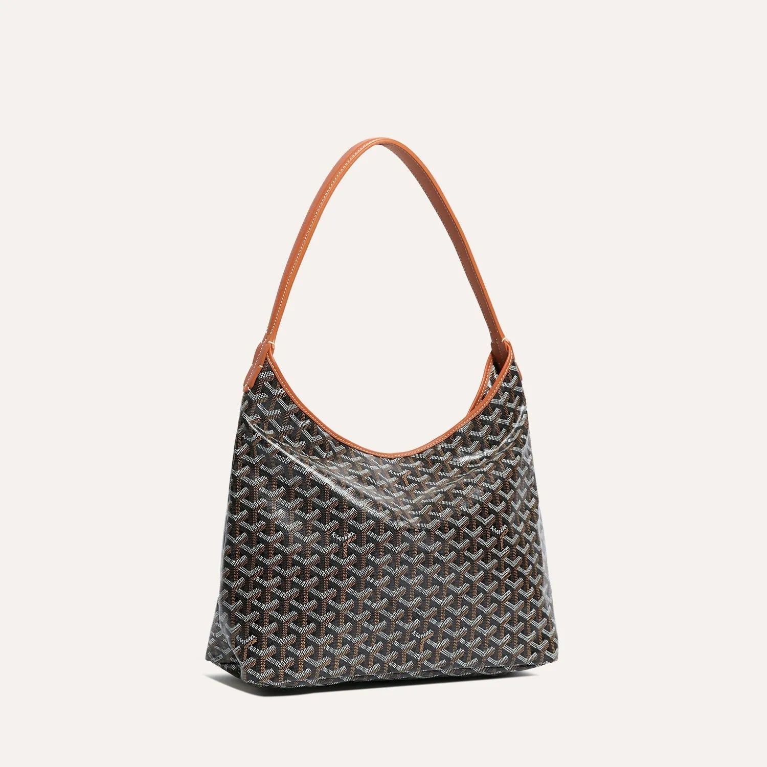 Bohème Hobo Shoulder Bag - Black & Tan