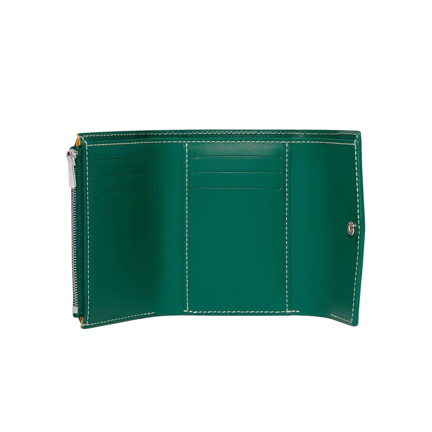Compact Bi-Fold Wallet with Coin Pocket - Green - 23