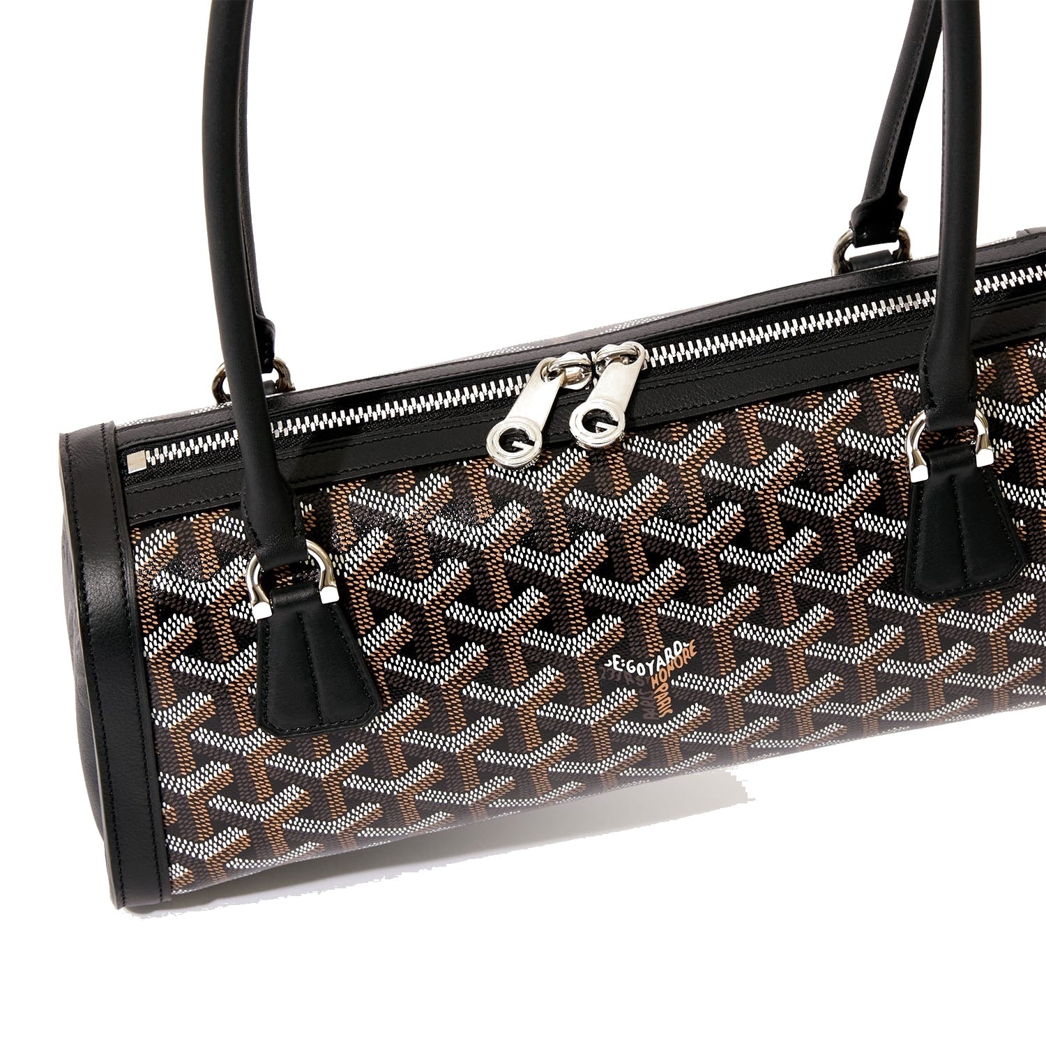 Round Structured Top-Handle Bag - Black - 3